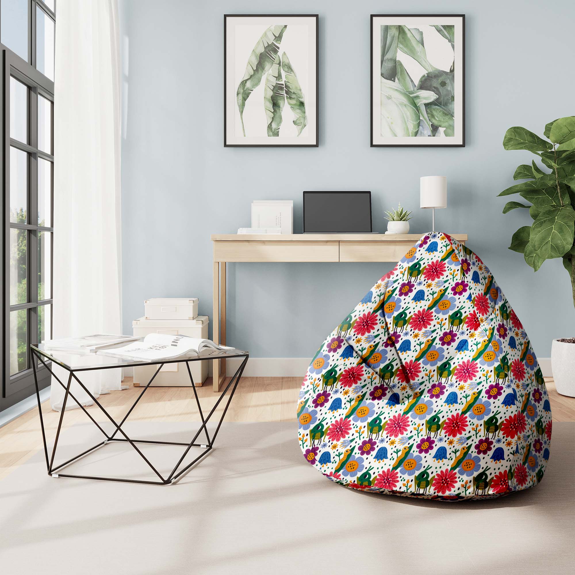 Pearshape Pouf Cute Bugs-S-Oxford