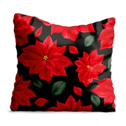 December and Poinsettia-Velvet Pillow