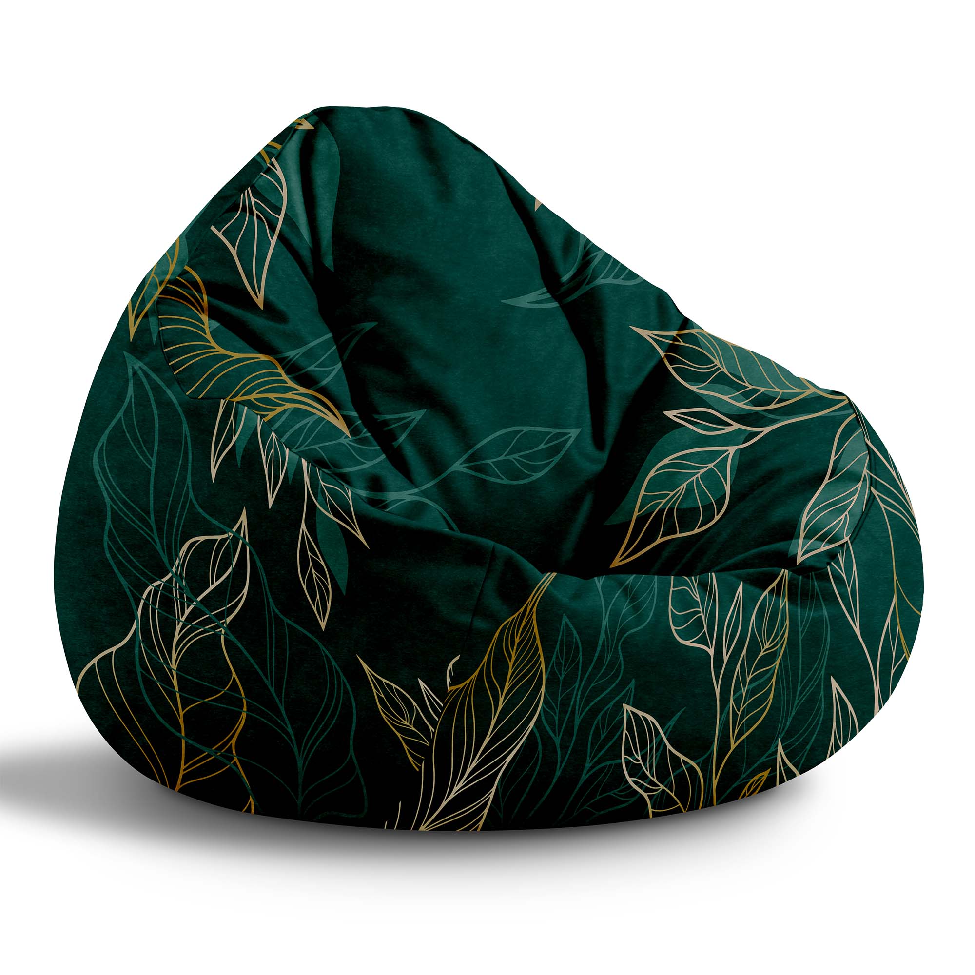 Puf Paradise Deep Green Floral-Velvet
