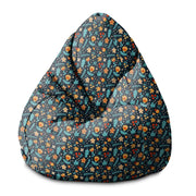 Pear-Shaped Pouf with Scattered Flowers