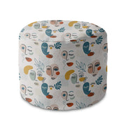 Okrúhly puf na nohy Abstract Faces-Velvet