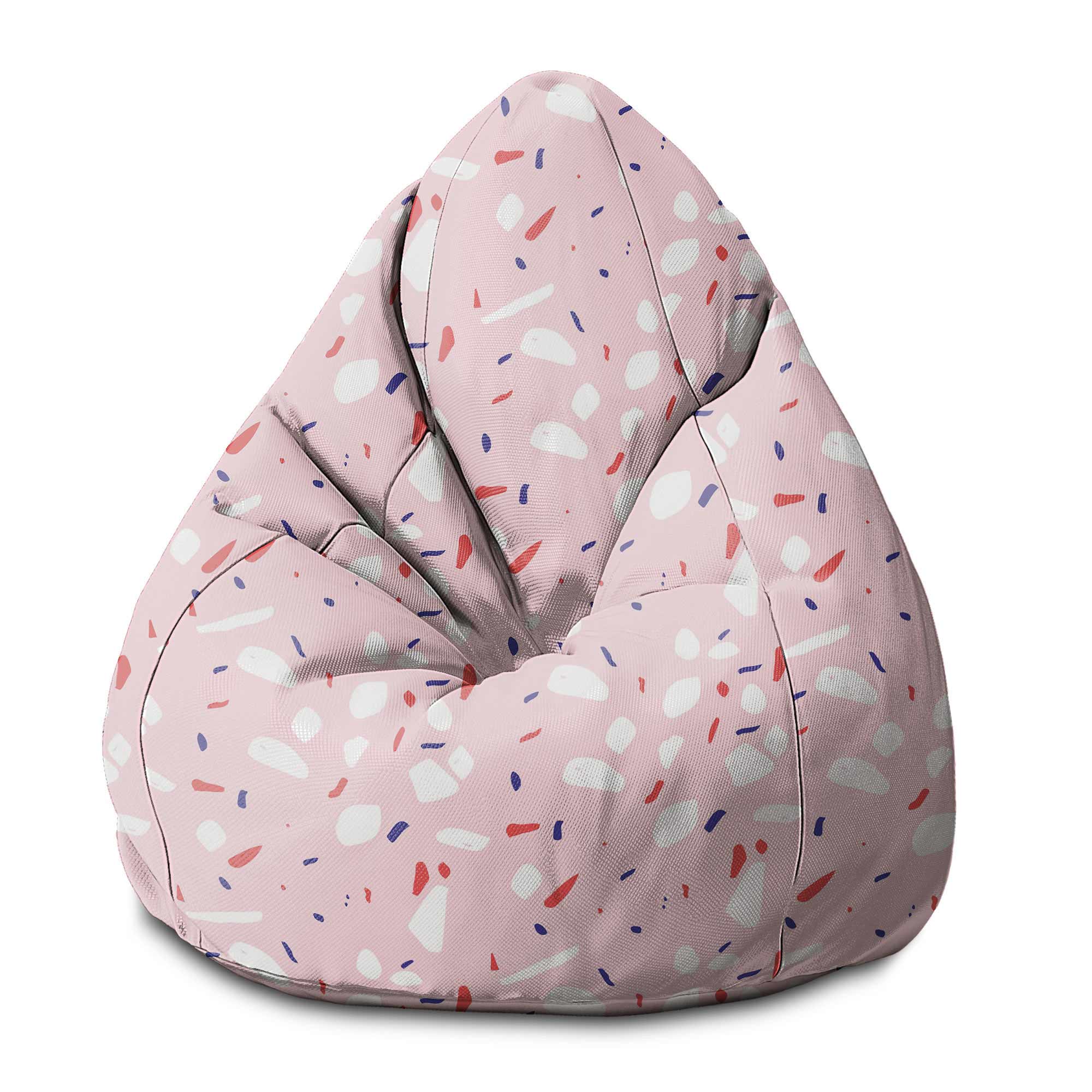 Pear-shaped Pouf Pink Abstract-S-Velvet