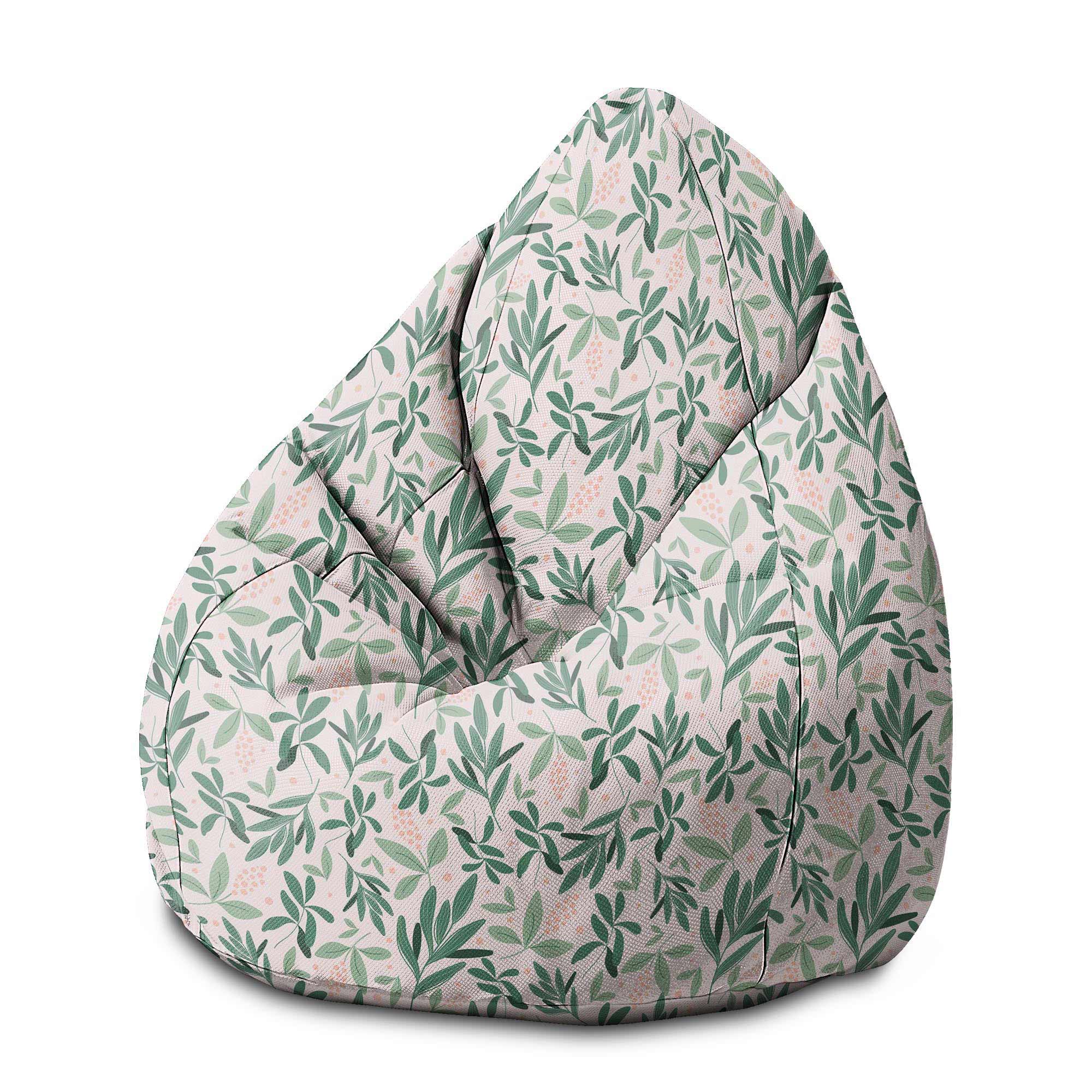 Puf Pearshape Olive Leaves na růžovém sametu S