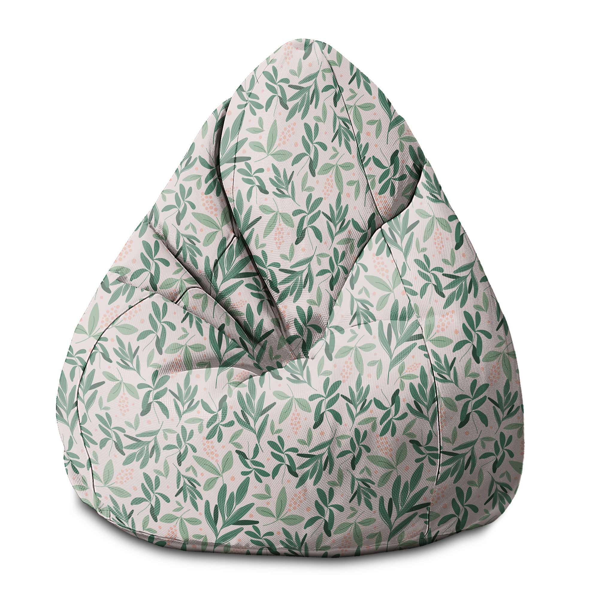 Puf Pearshape Olive Leaves na růžovém sametu S