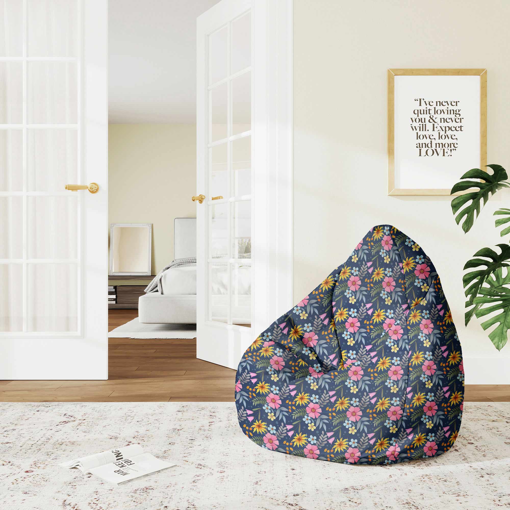 Puf Pearshape Spring Flowers