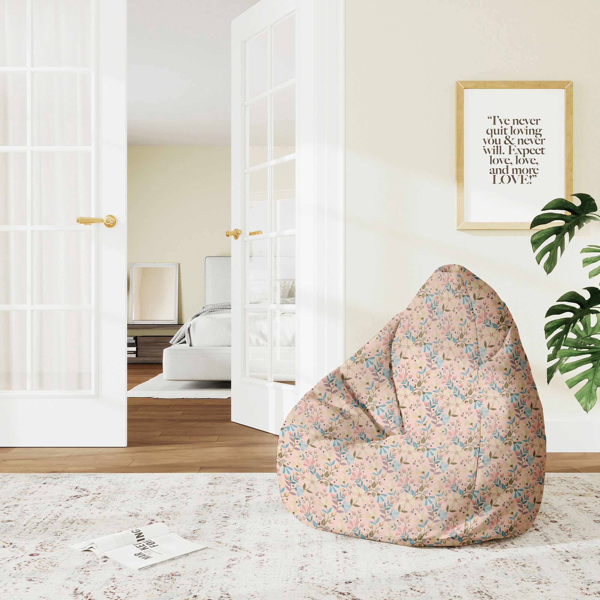 Pearshape Pouf Morning Flowers