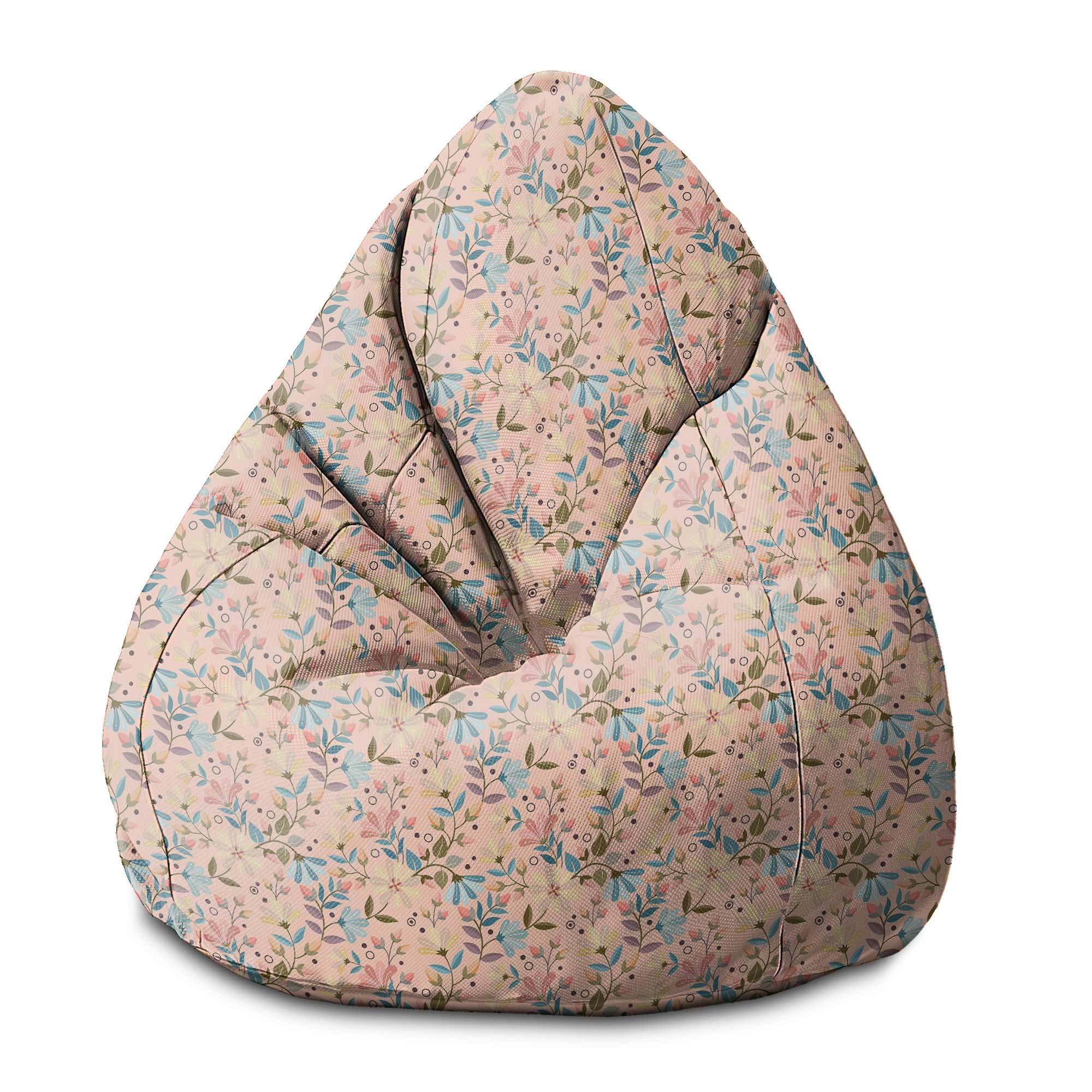 Pearshape Pouf Morning Flowers-M-Velvet