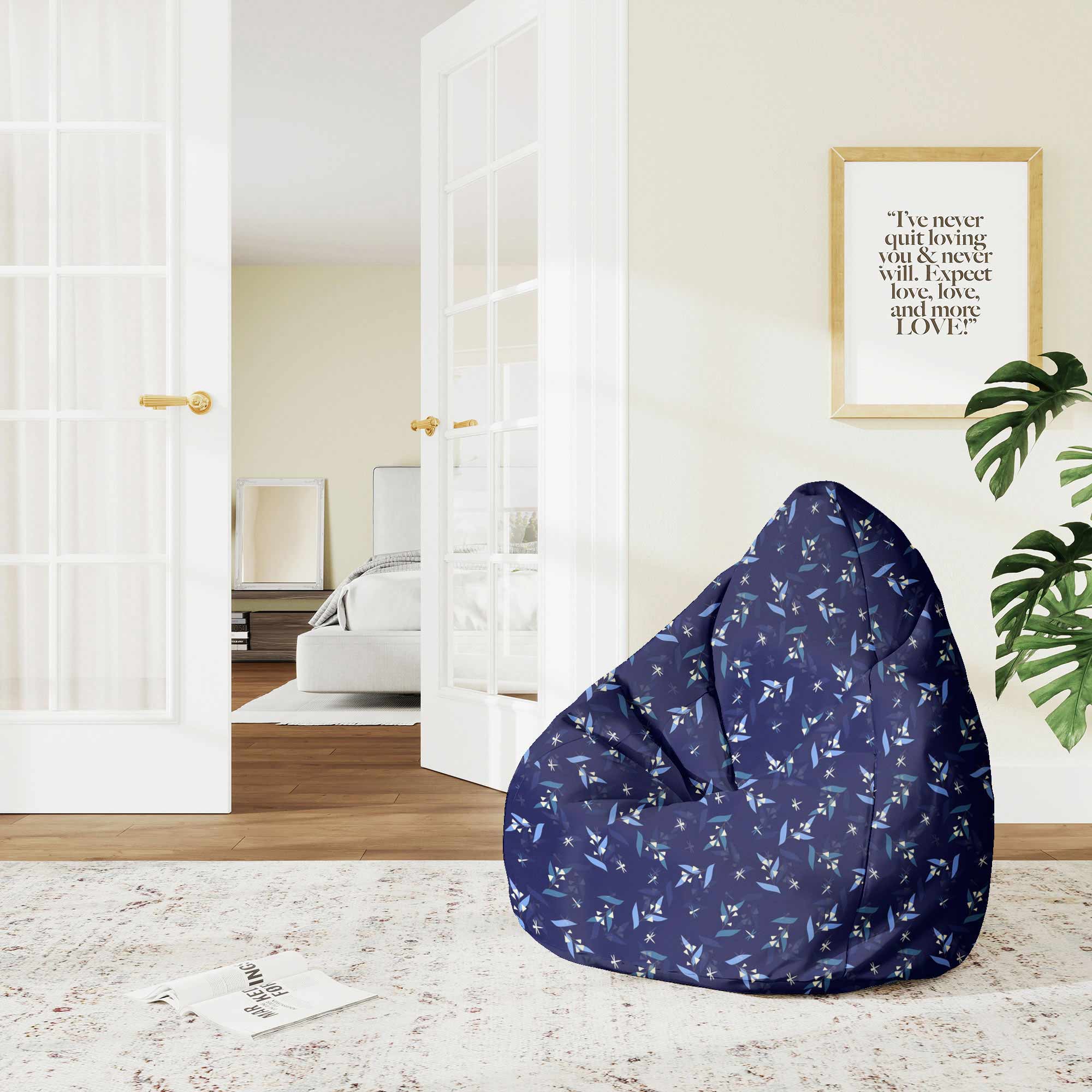 Pearshape Pouf Moon Flowers-S-Oxford