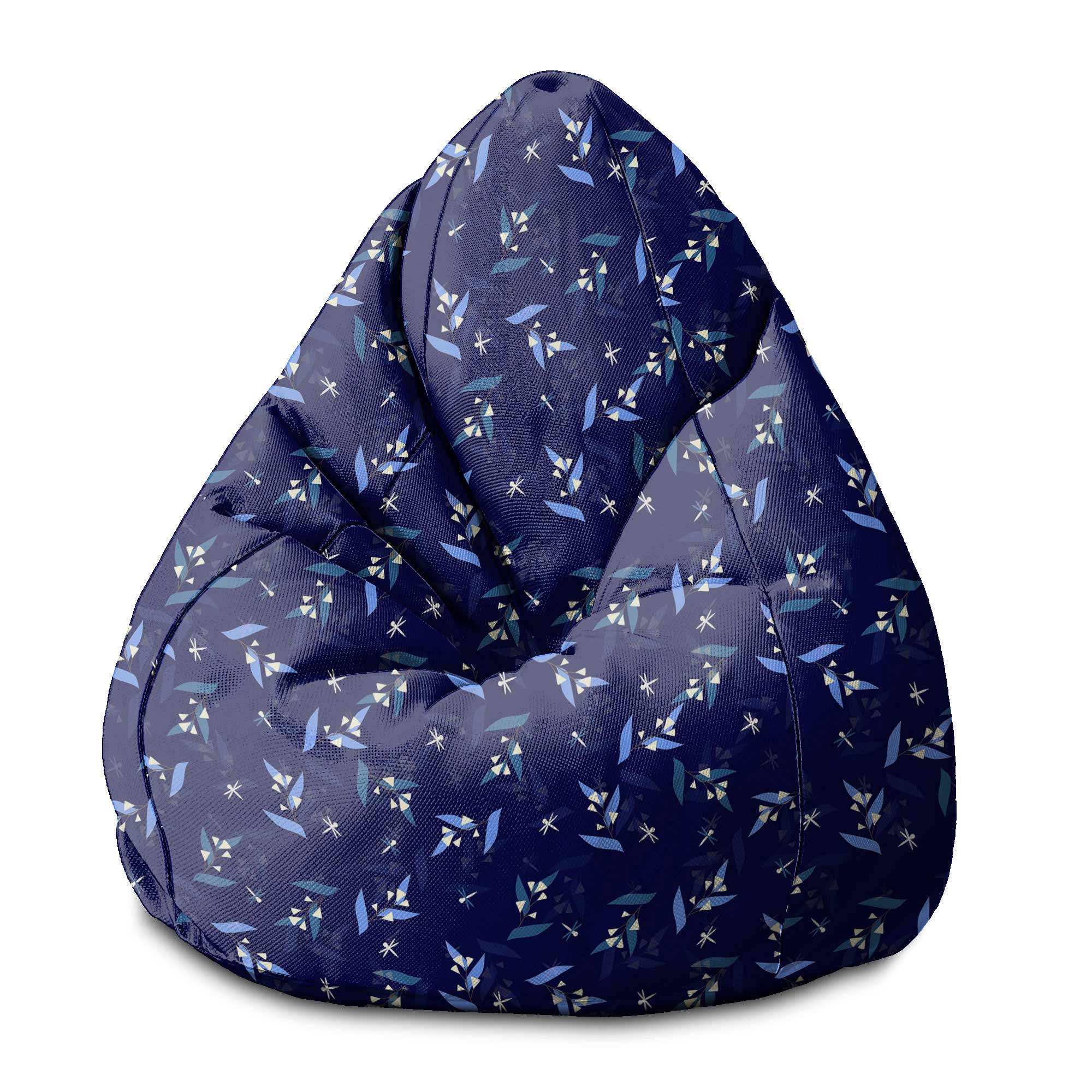 Pearshape Pouf Moon Flowers-S-Oxford