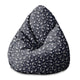 Pearshape Pouf Small Flowers on Dark-M-Velvet