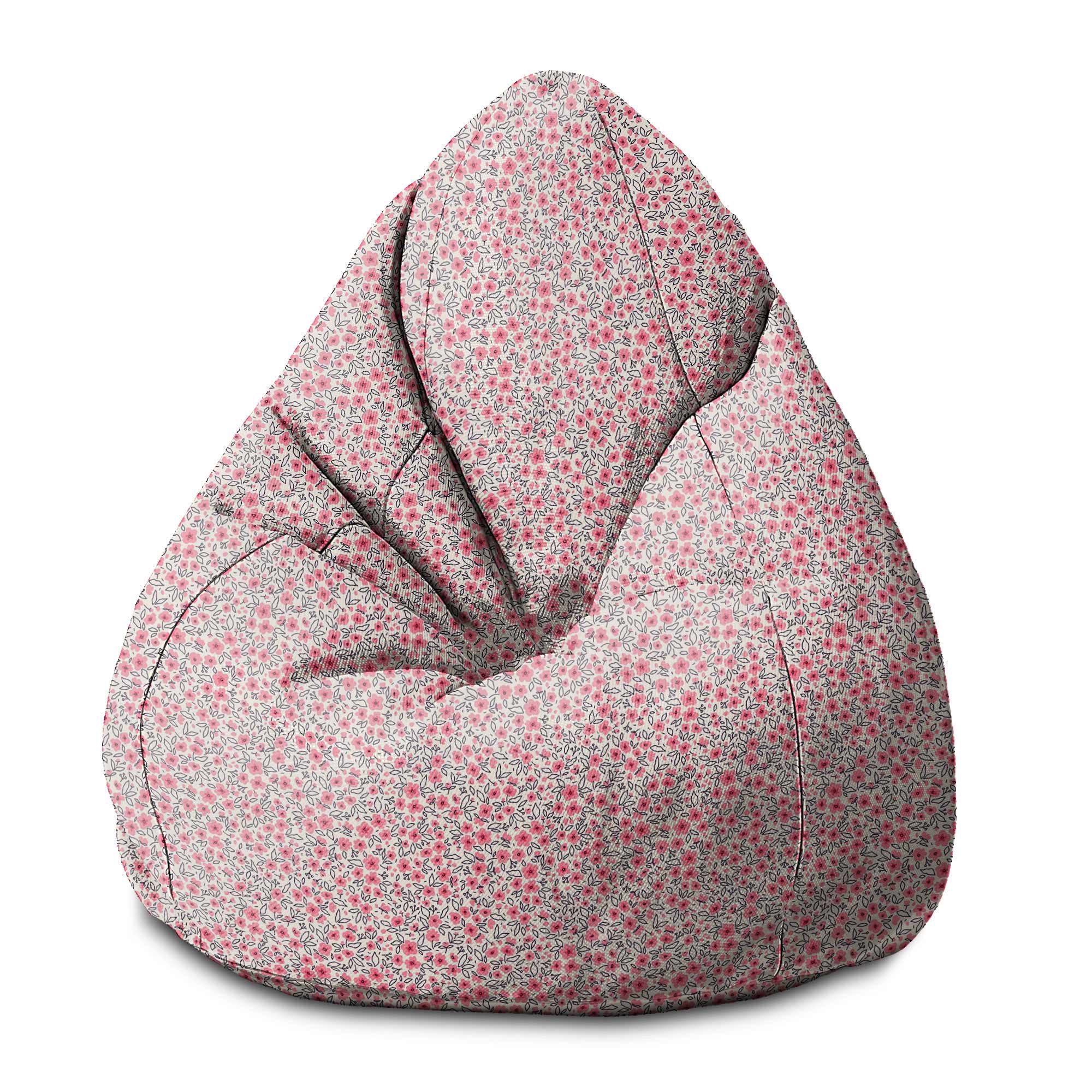 Puf Pearshape Small Pink Flower-S-Oxford