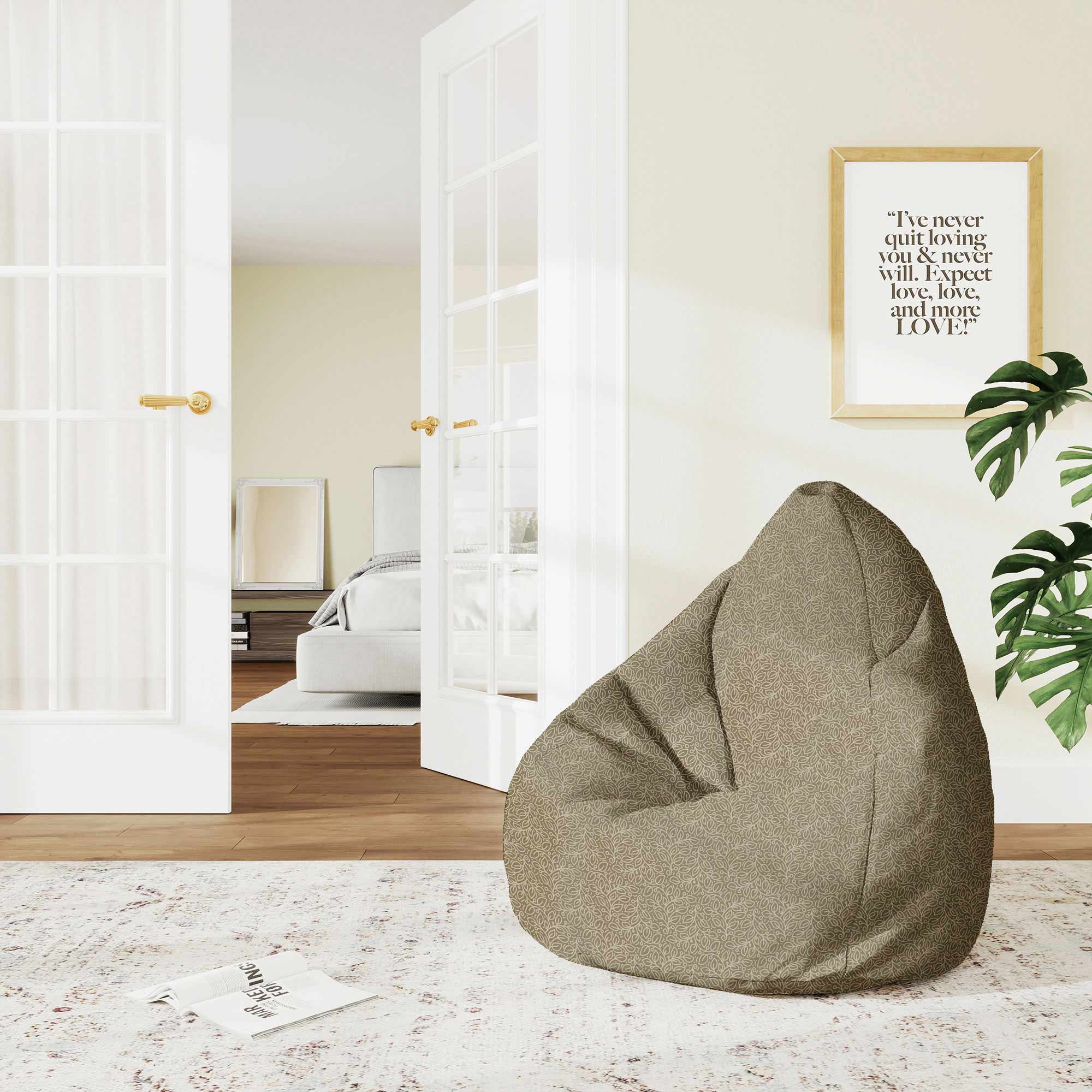 Puf Birnenform Mehr Blätter Beige