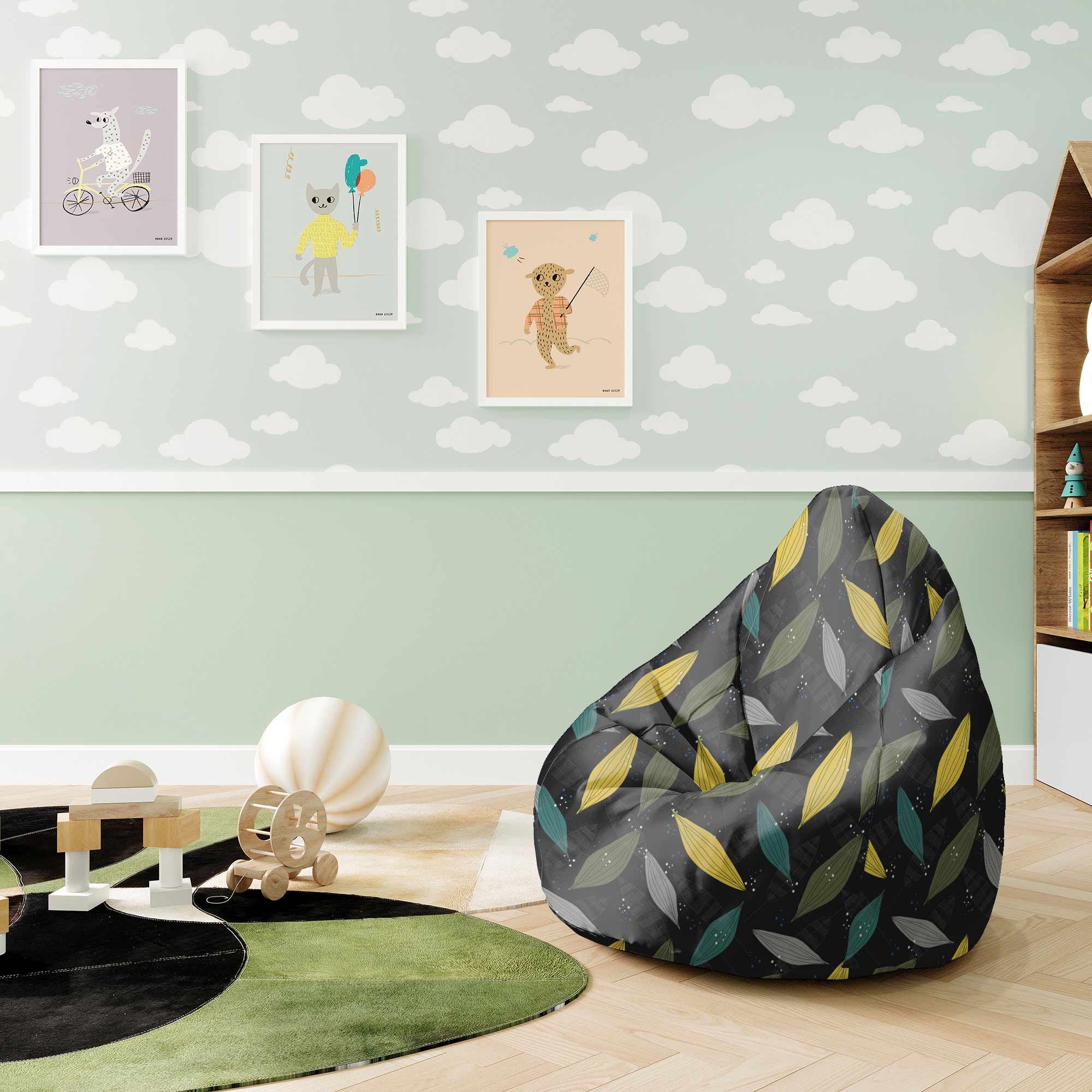 Pearshape Pouf Simple Scandi Pattern