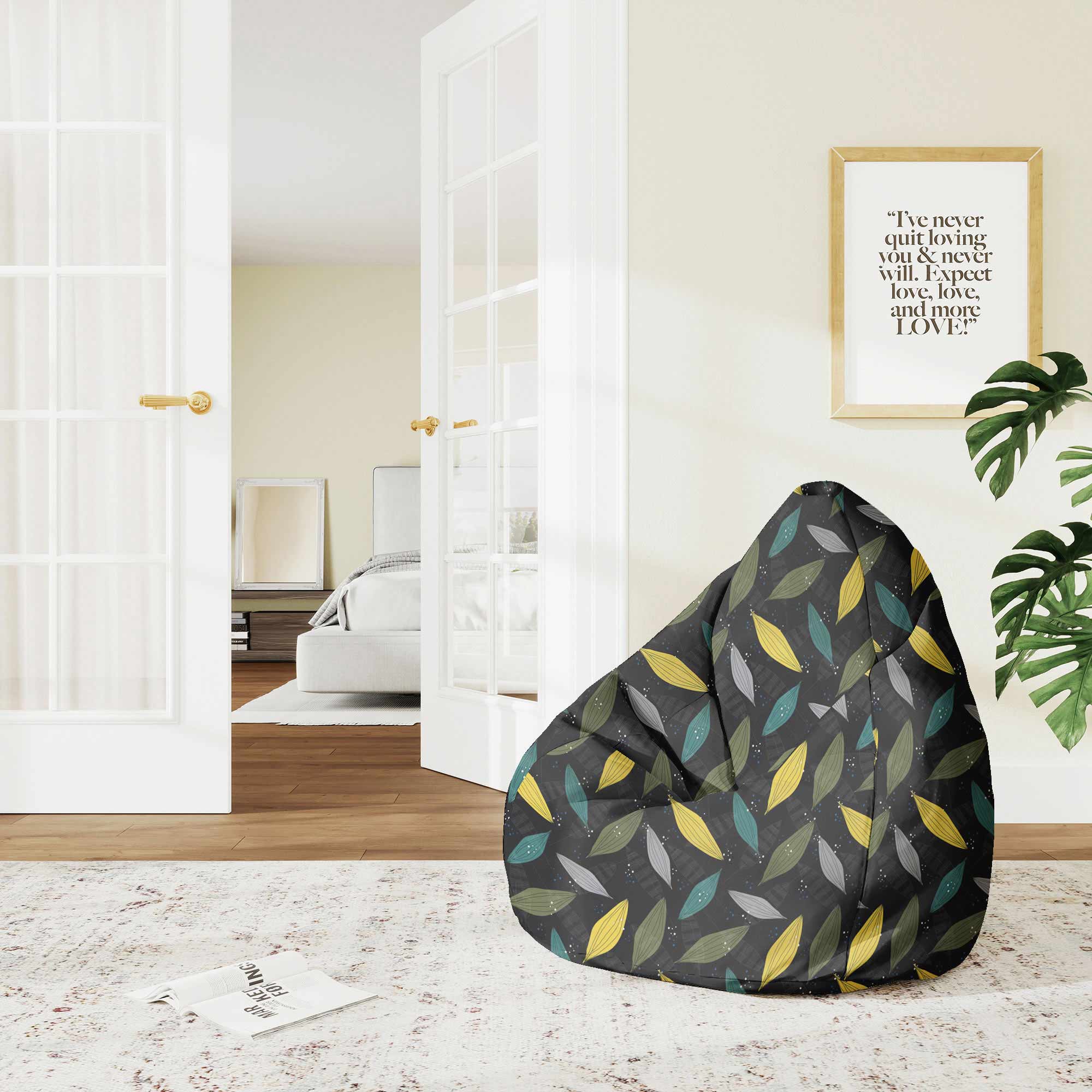 Pearshape Pouf Simple Scandi Pattern-S-Velvet