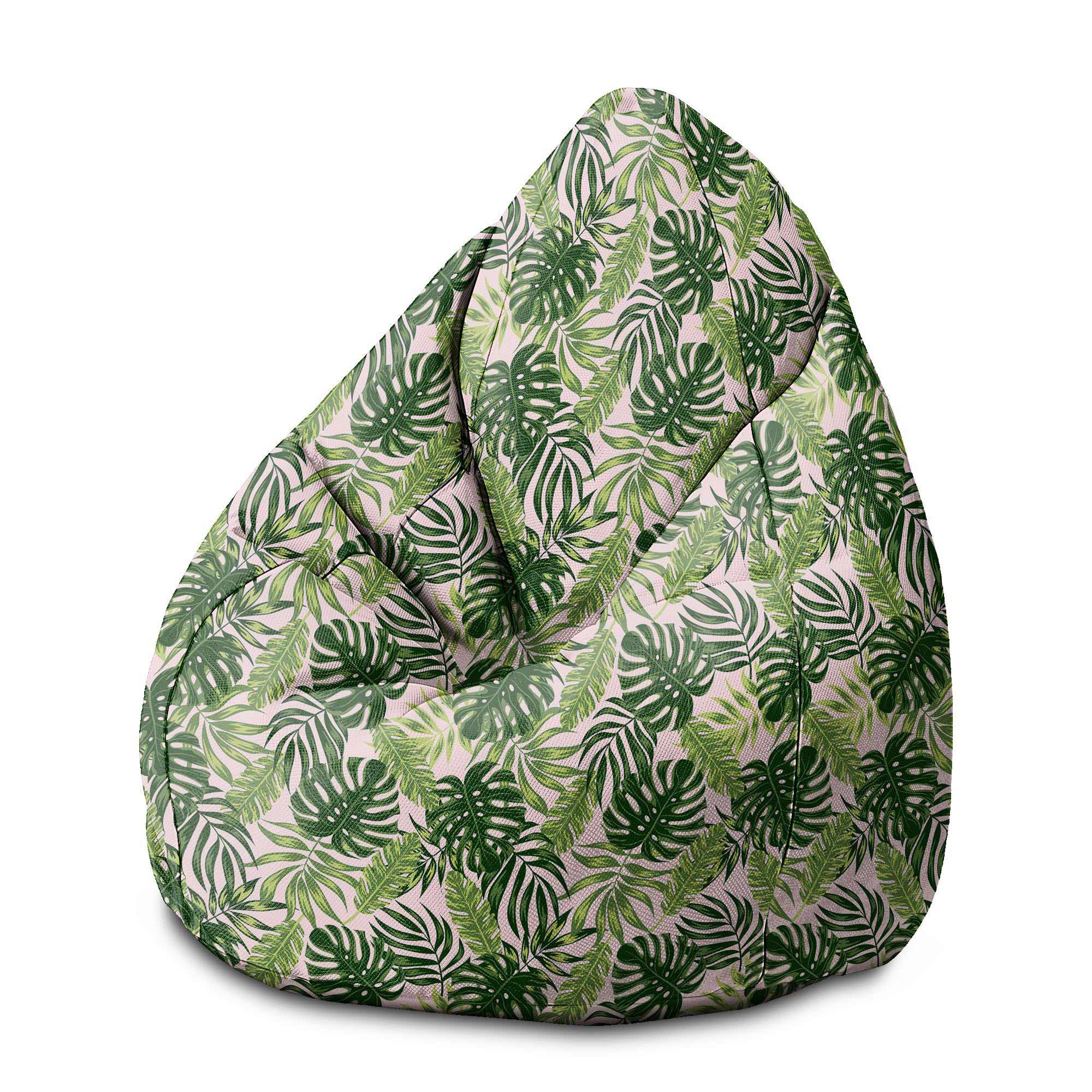 Puf Pearshape Tropické džunglové listy-M-Velvet