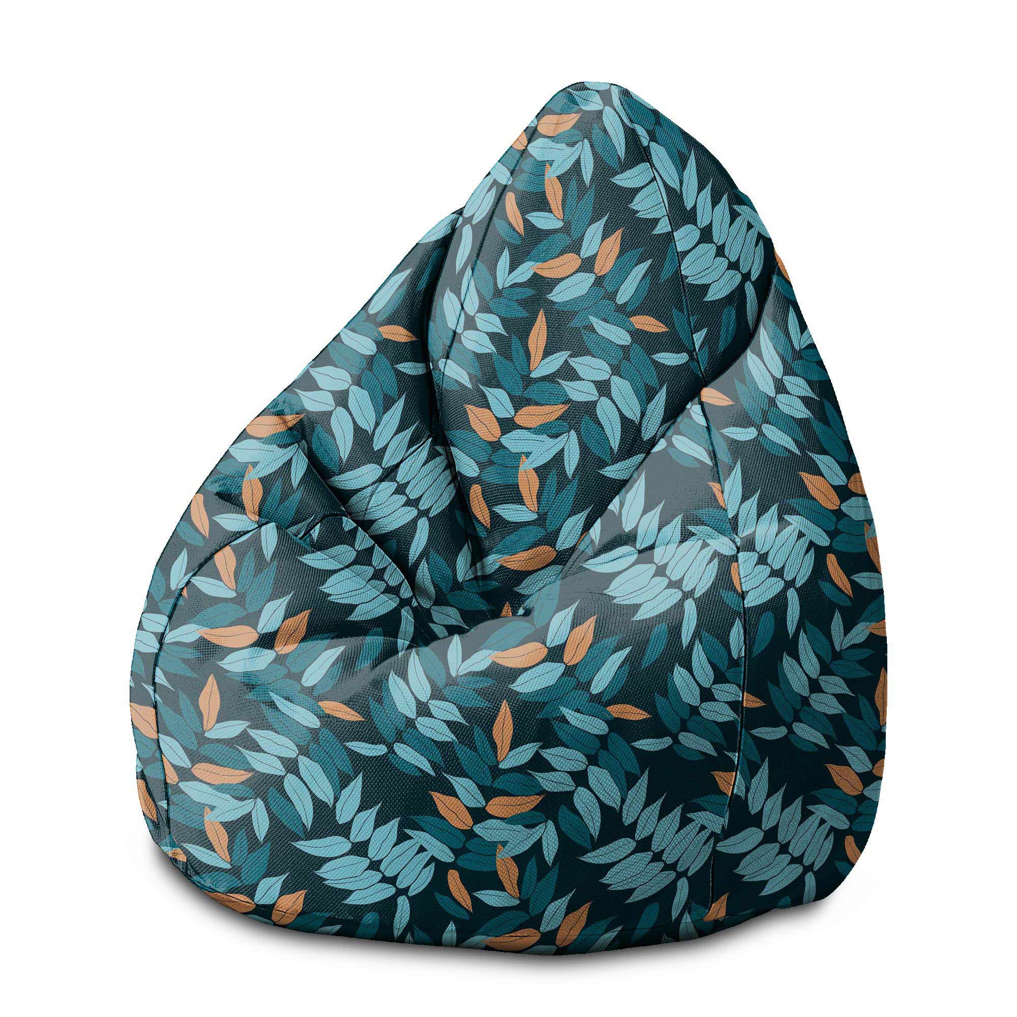 Puf Pearshape Minimal Listový Vzor-S-Velvet