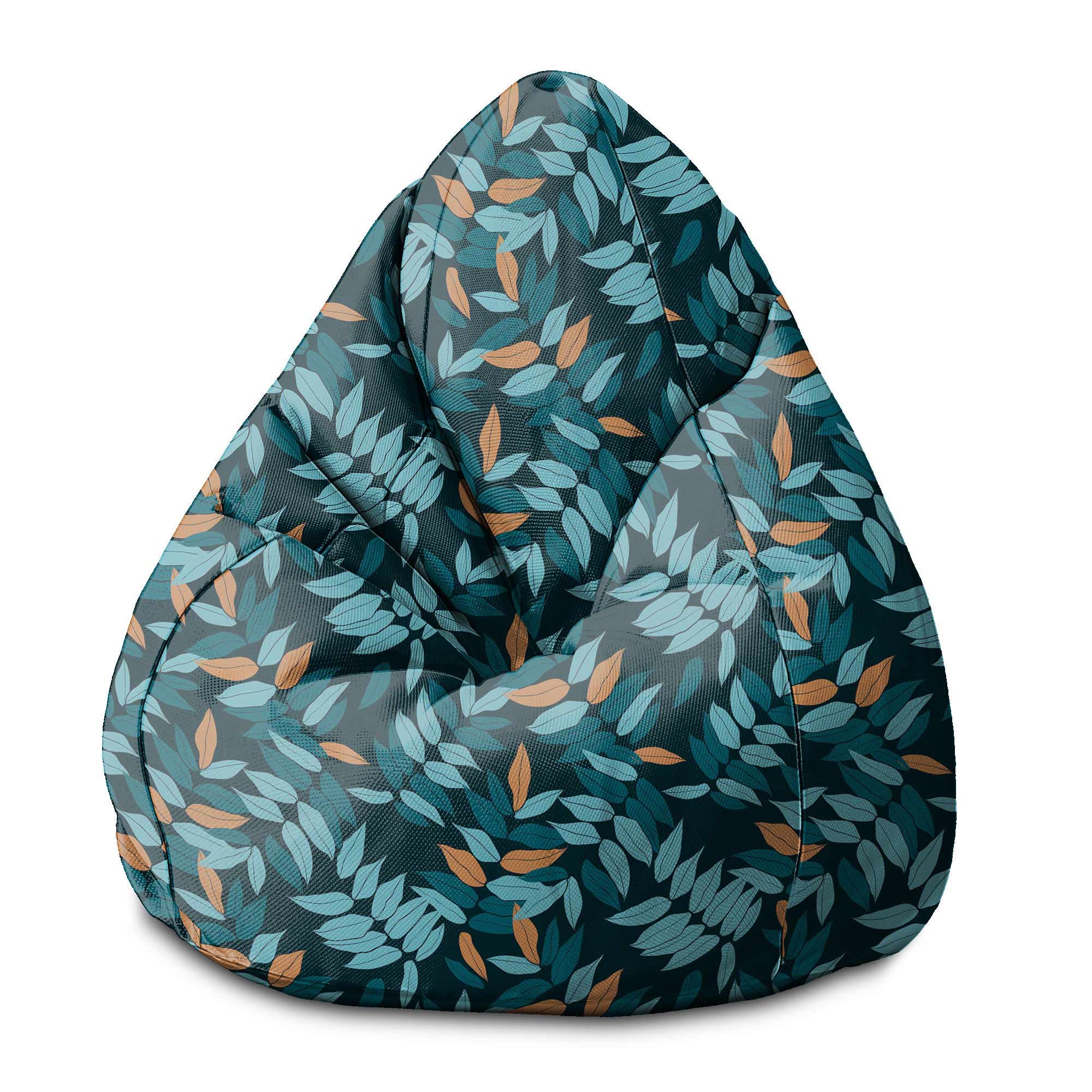 Puf Pearshape Minimal Listový Vzor-S-Velvet