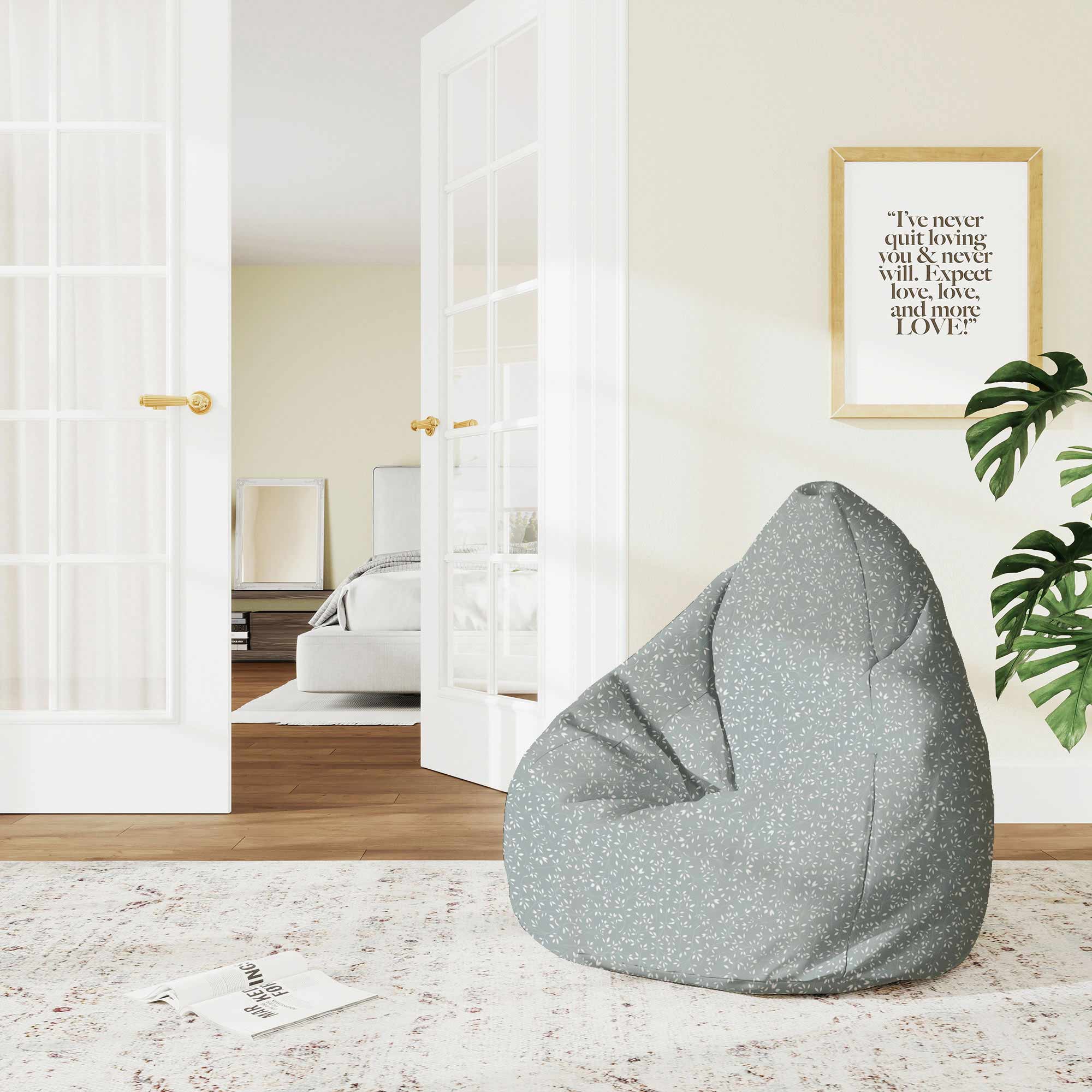 Pearshape Pouf Simple Floral-S-Velvet