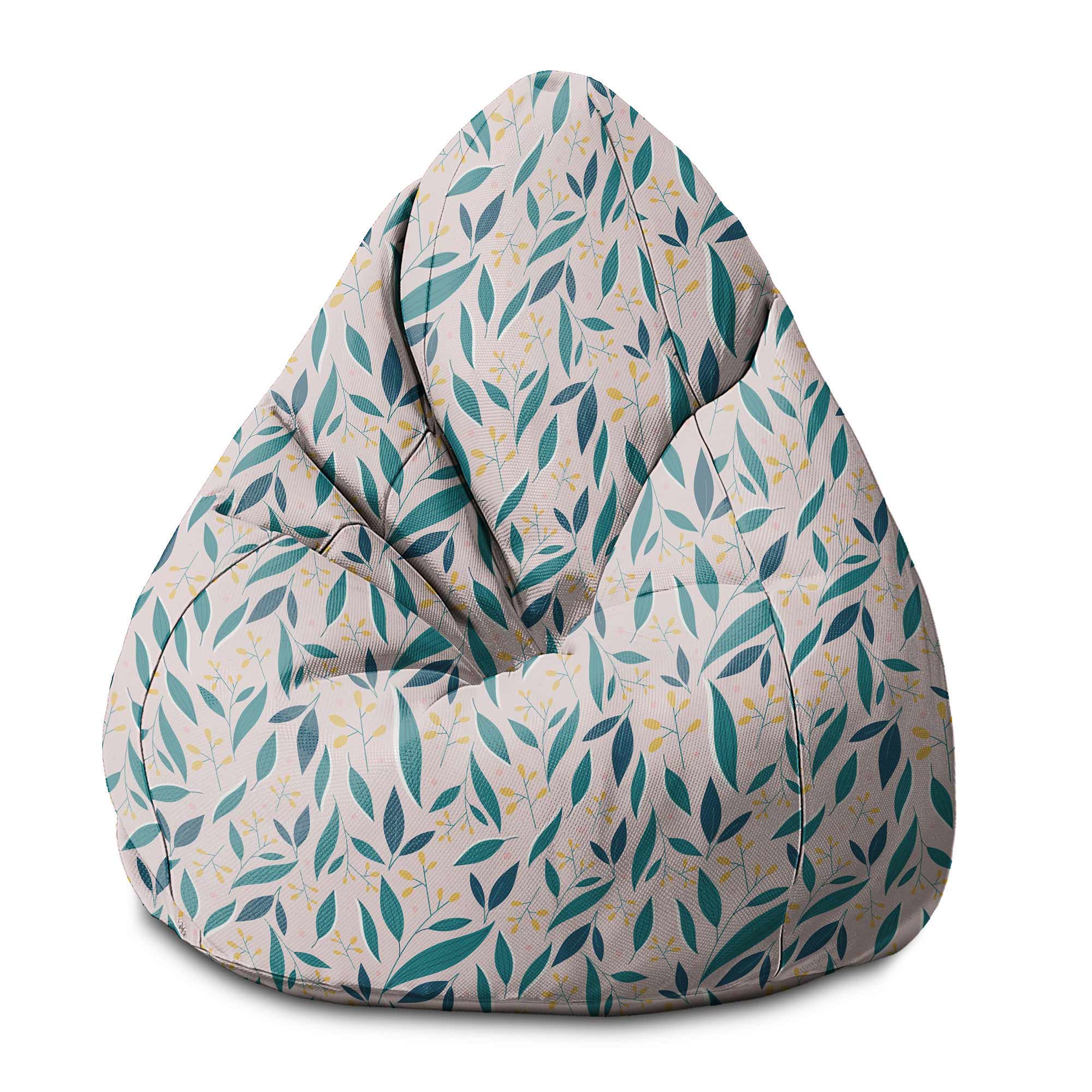 Pearshape Pouf Yellow Forest Flowers-S-Oxford