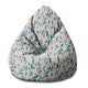 Pearshape Pouf Yellow Forest Flowers-M-Velvet