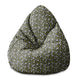 Puf Pearshape Biela kvetinová lúka-S-Zamat
