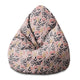 Pear-shaped Pouf Pink and Navy Flowers-S-Oxford