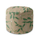 Round Pouf Footstool Fresh Spring Leaves-Velvet