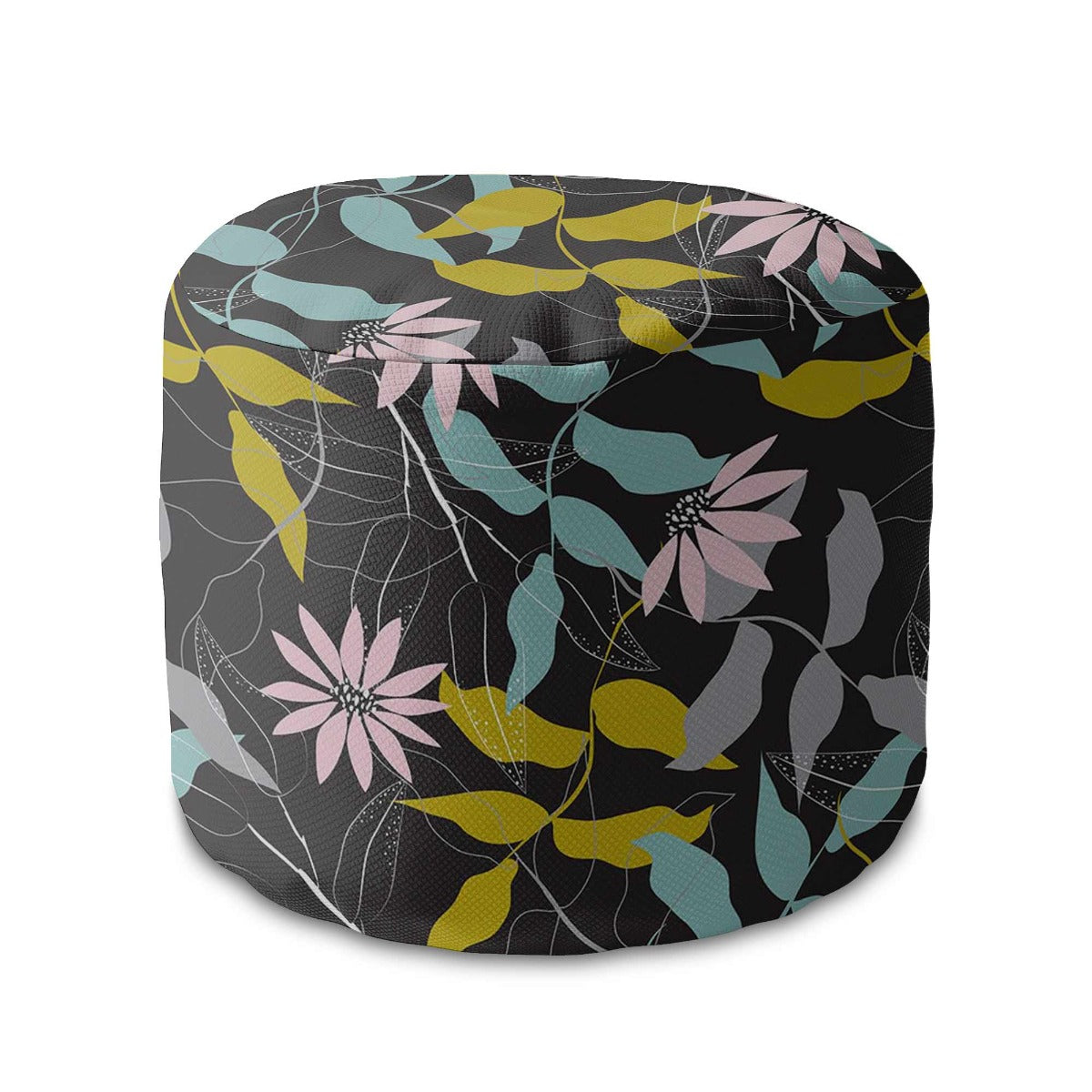 Runder Pouf Fußhocker Abstract Garden Sketch-Oxford