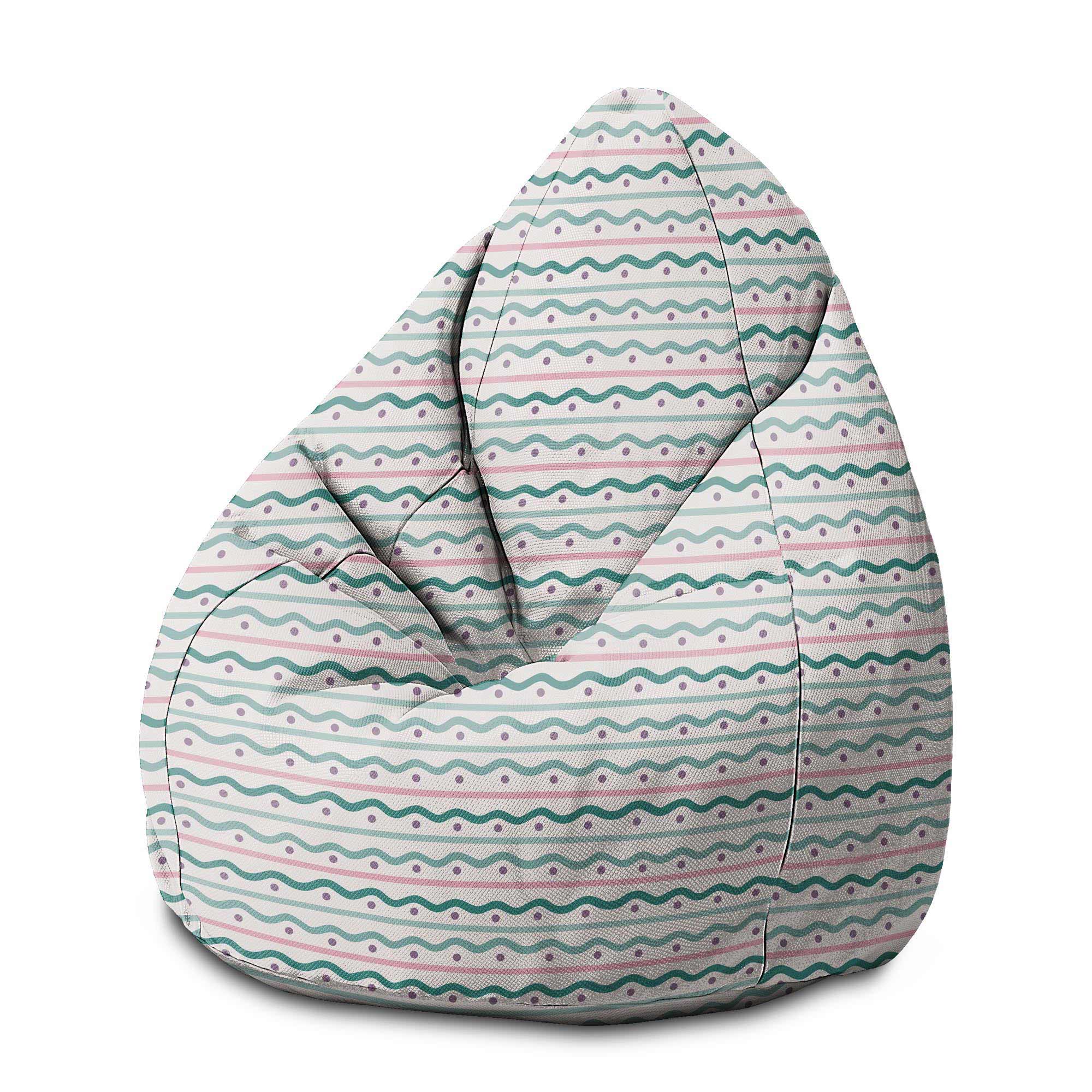 Pearshape Pouf Lines and Dots-S-Oxford