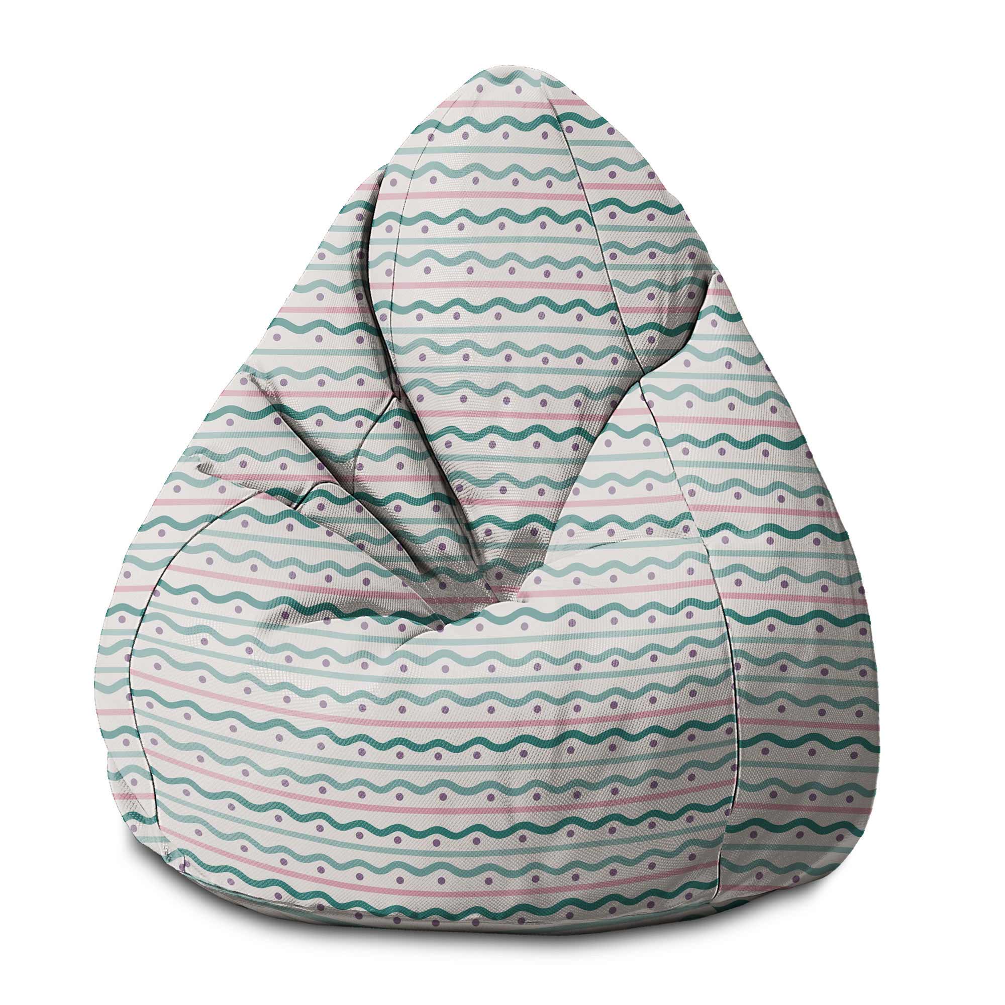 Pearshape Pouf Lines and Dots-M-Velvet