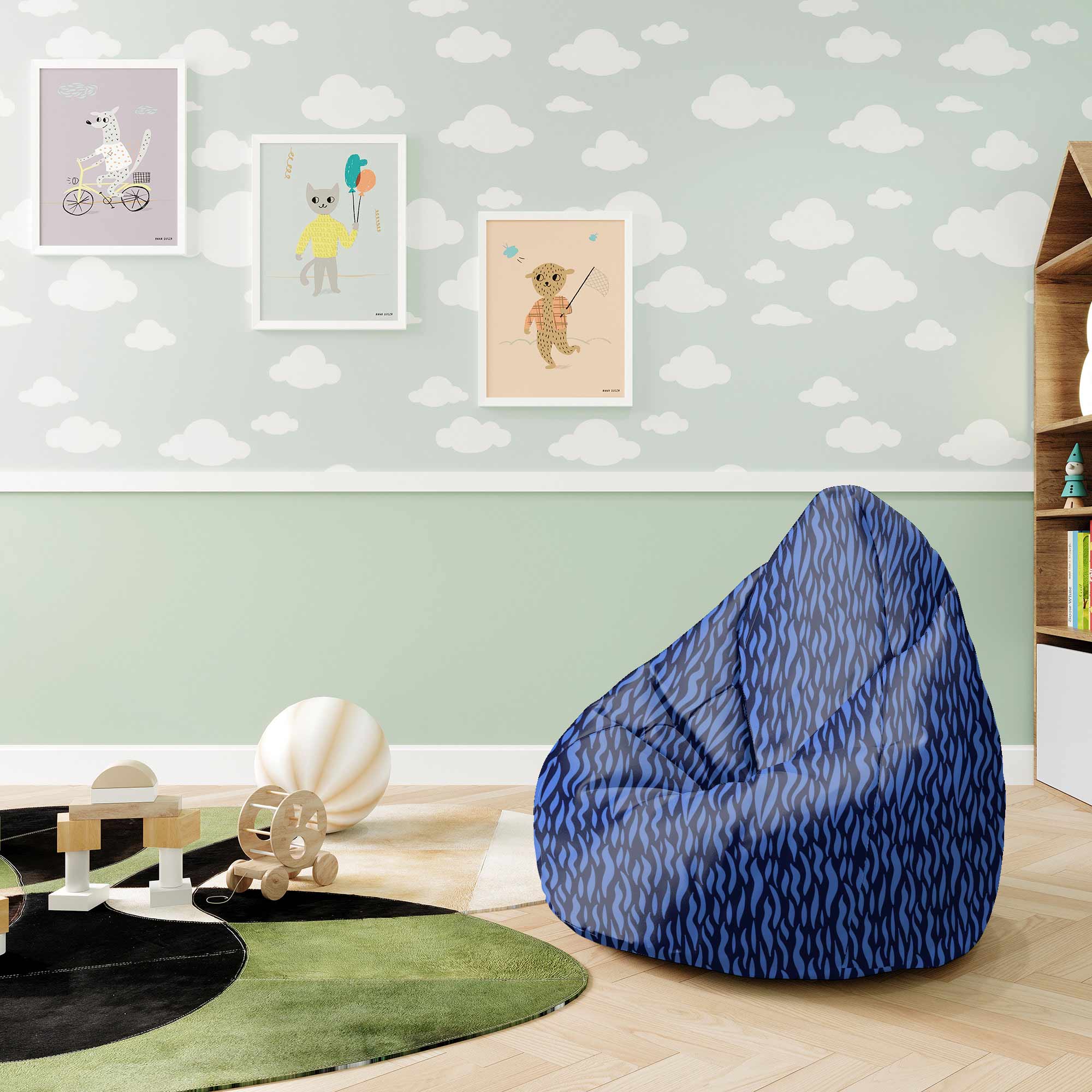 Pearshape Pouf Waves on-S-Velvet