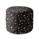 Round pouf footstool Dark Terrazzo-Velvet