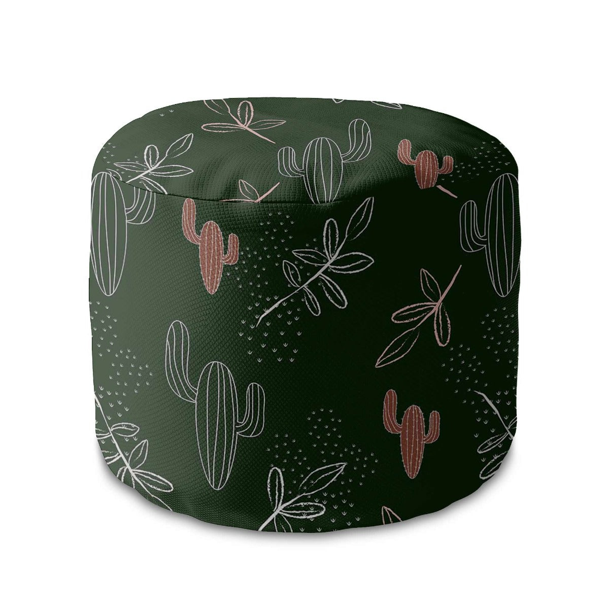 Round Pouf Footstool Cactus Doodles-Oxford
