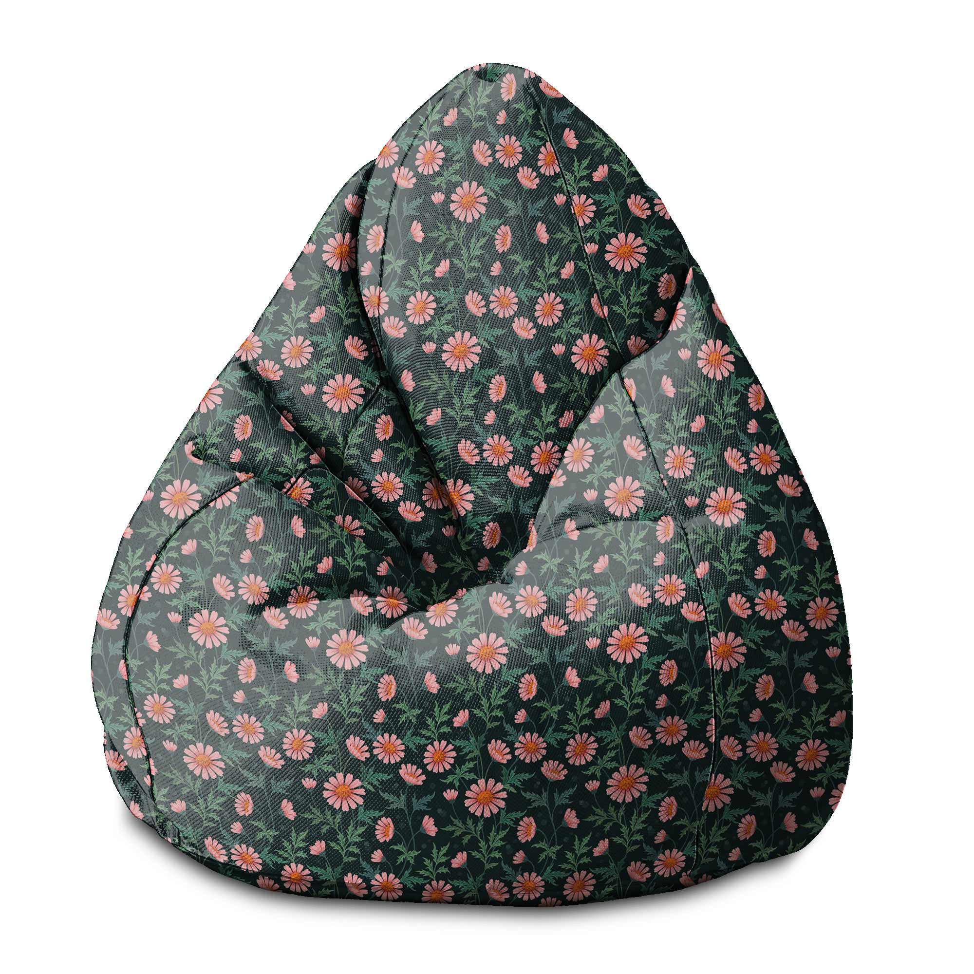 Pearshape Pouf Oxeye Daisy-S-Velvet