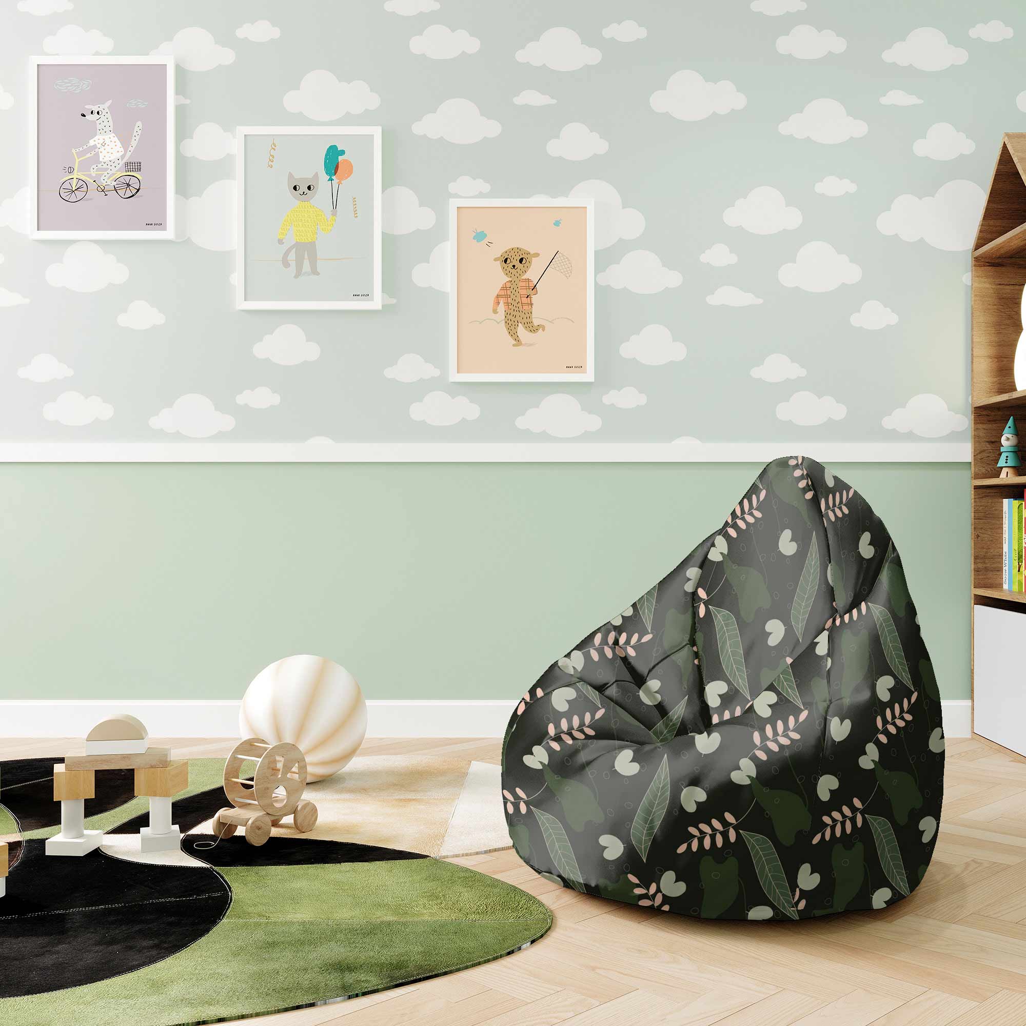 Pearshape Pouf Summer Night-S-Velvet
