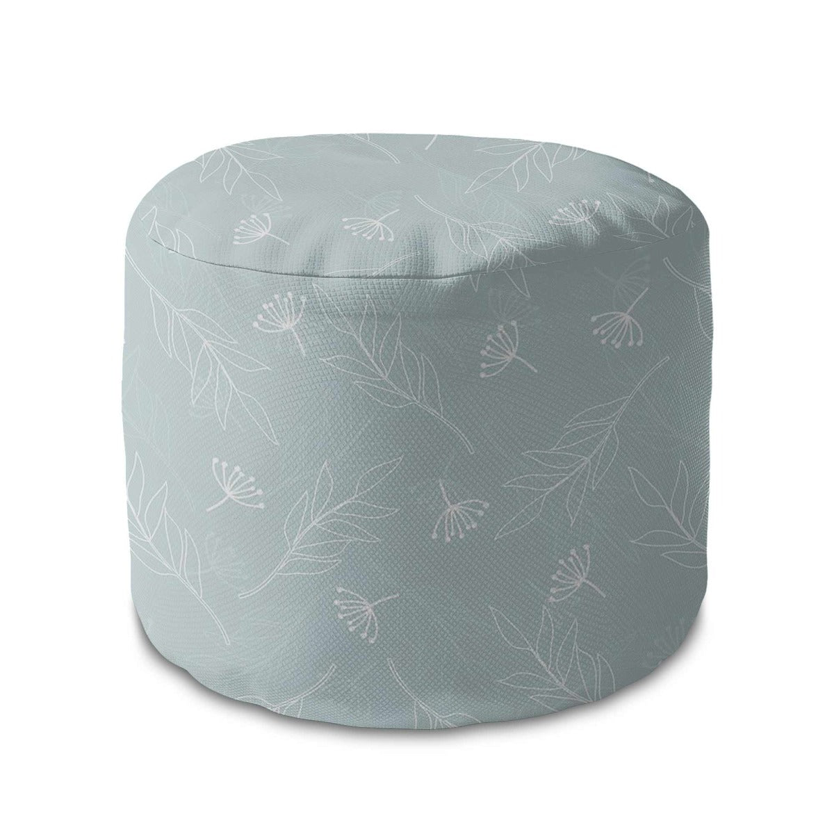 Round pouf footstool Blue Monday Morning-Velvet