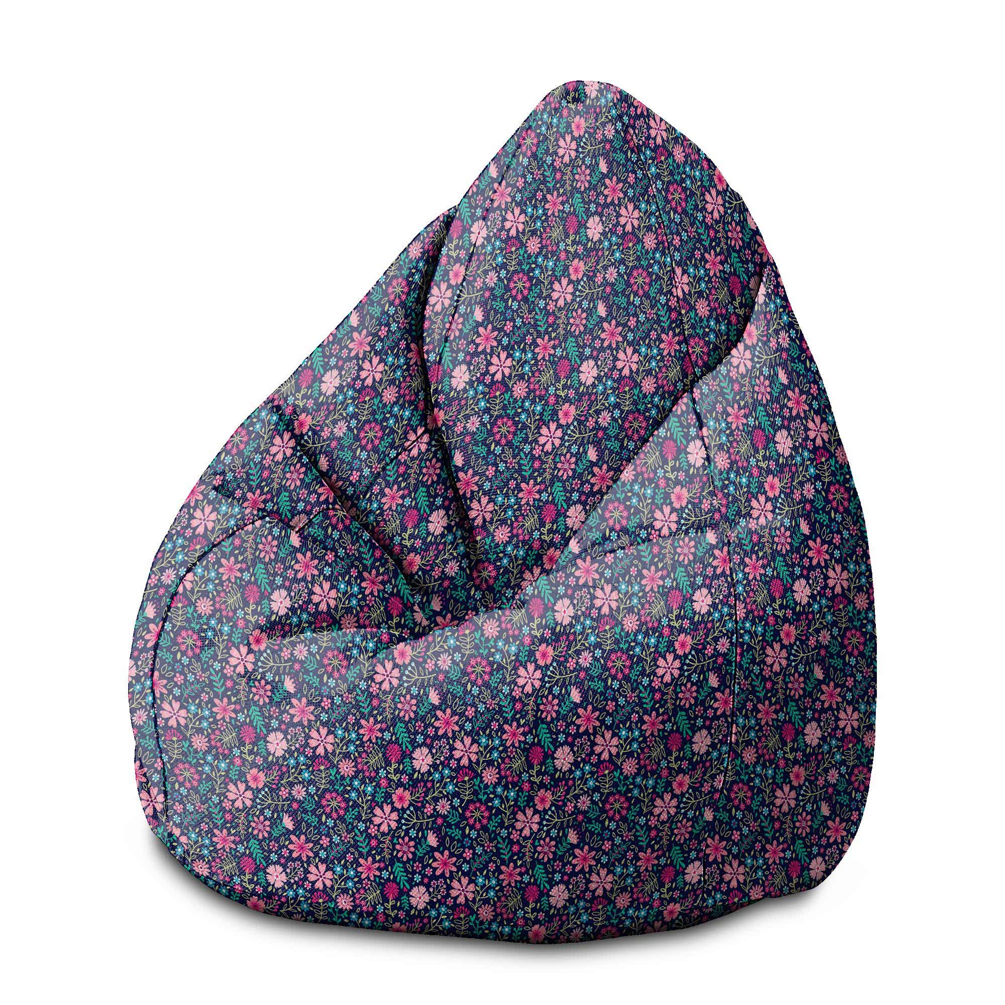 Puf Pearshape Růžová Louka-M-Velvet