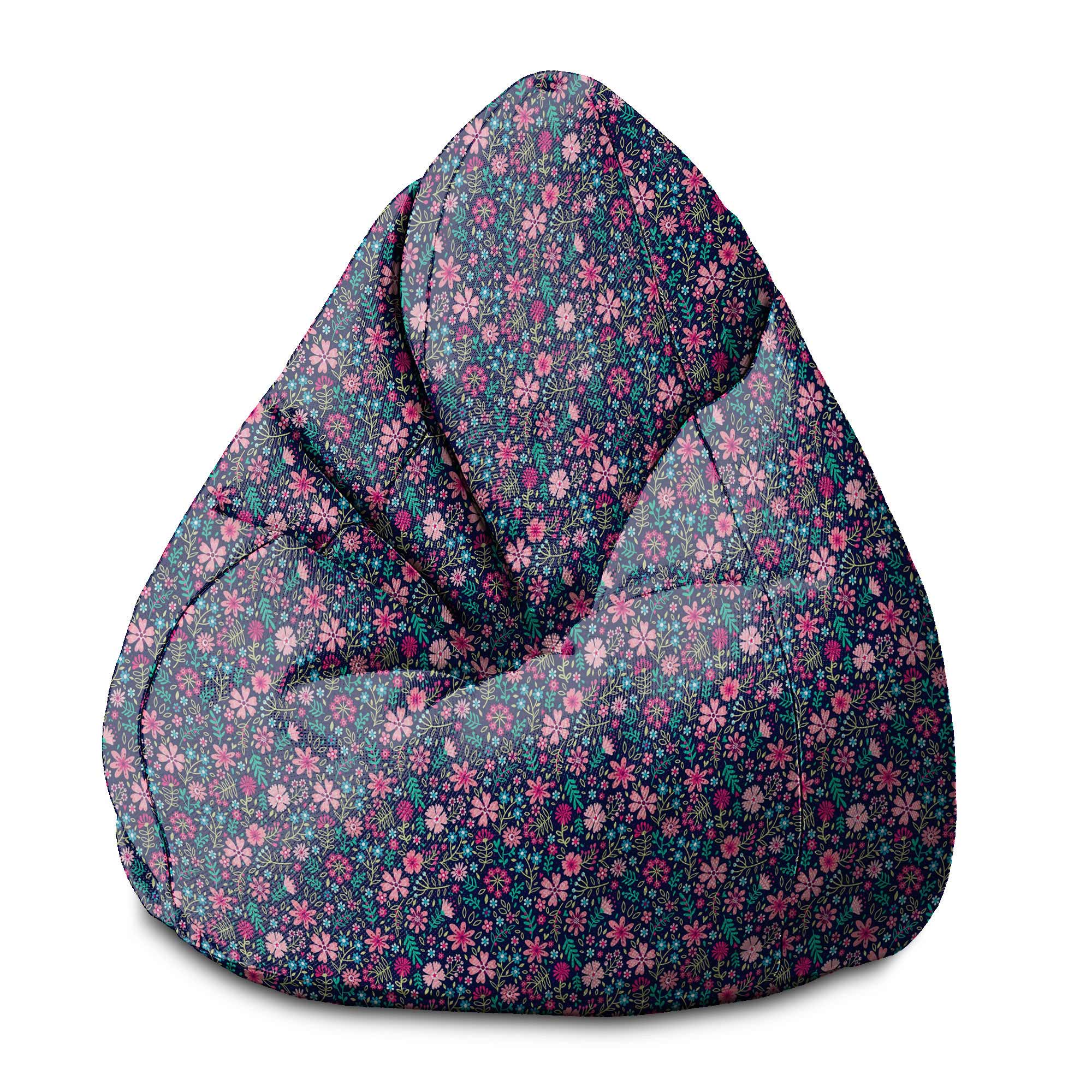 Puf Pearshape Růžová Louka-M-Velvet