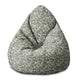 Pearshape Pouf White Berries on Olive-M-Oxford