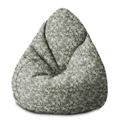 Pearshape Pouf White Berries on Olive