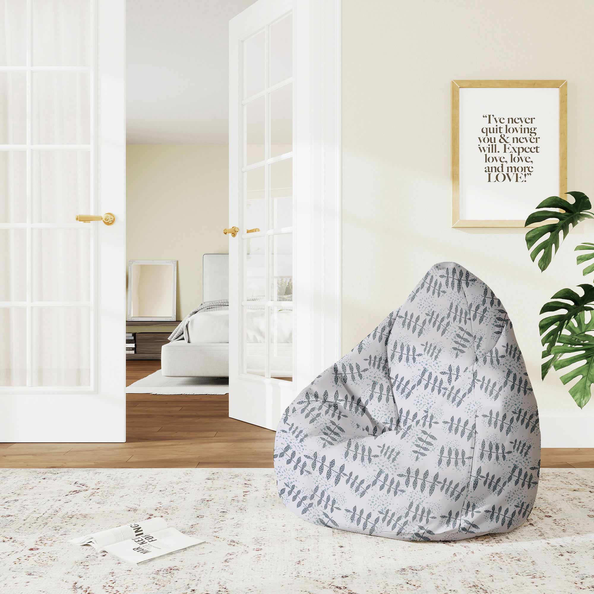 Pearshape Pouf Splash Floral Pattern