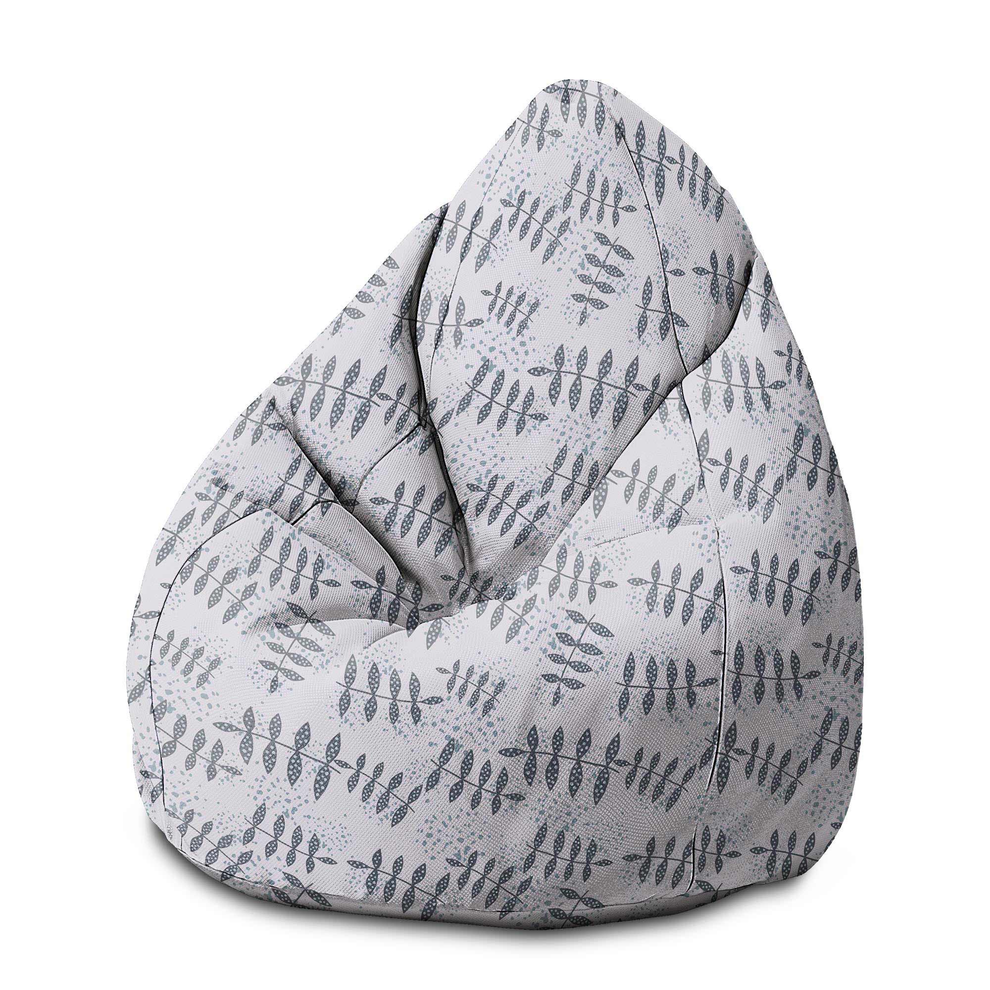 Pearshape Pouf Splash Floral Pattern