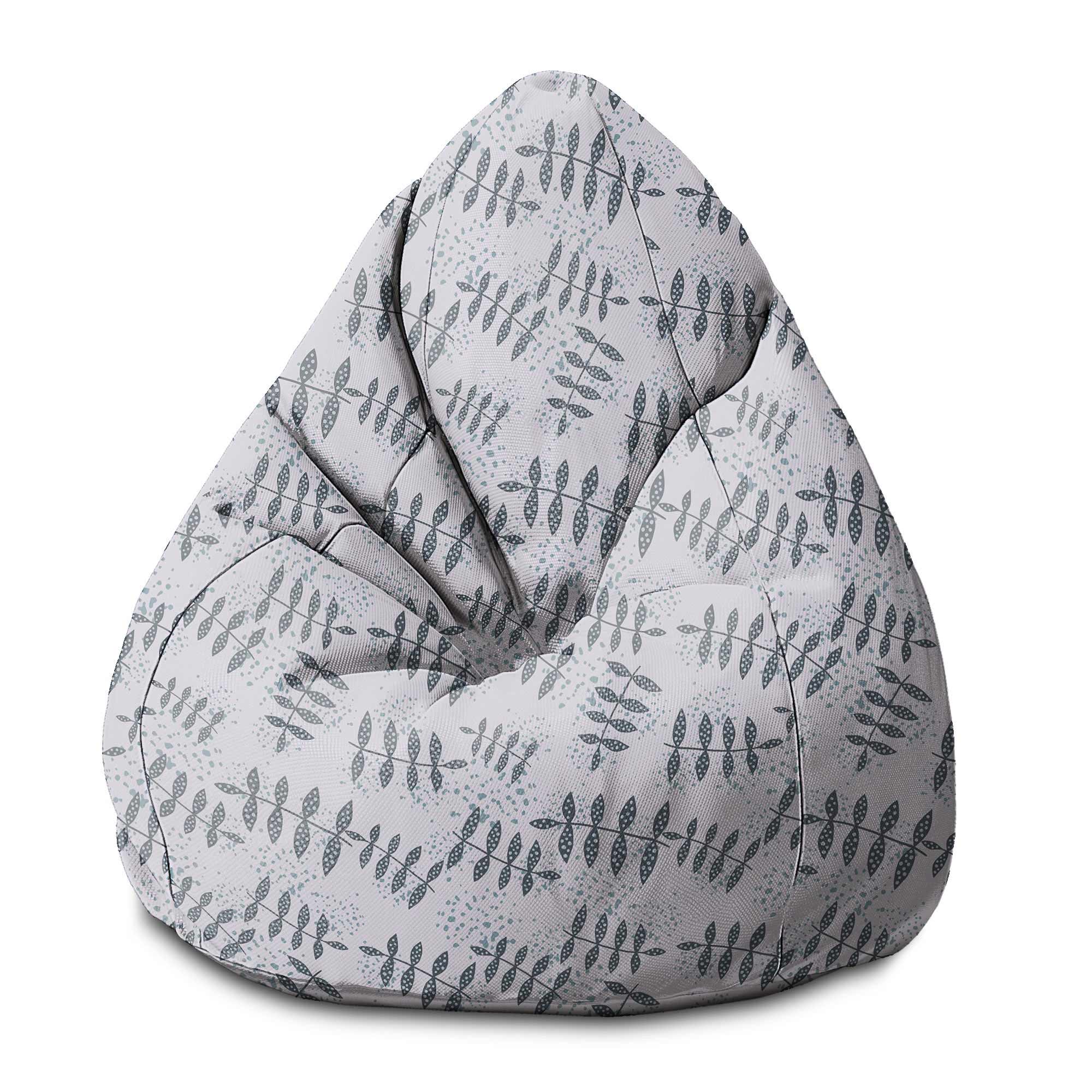 Pearshape Pouf Splash Floral Pattern