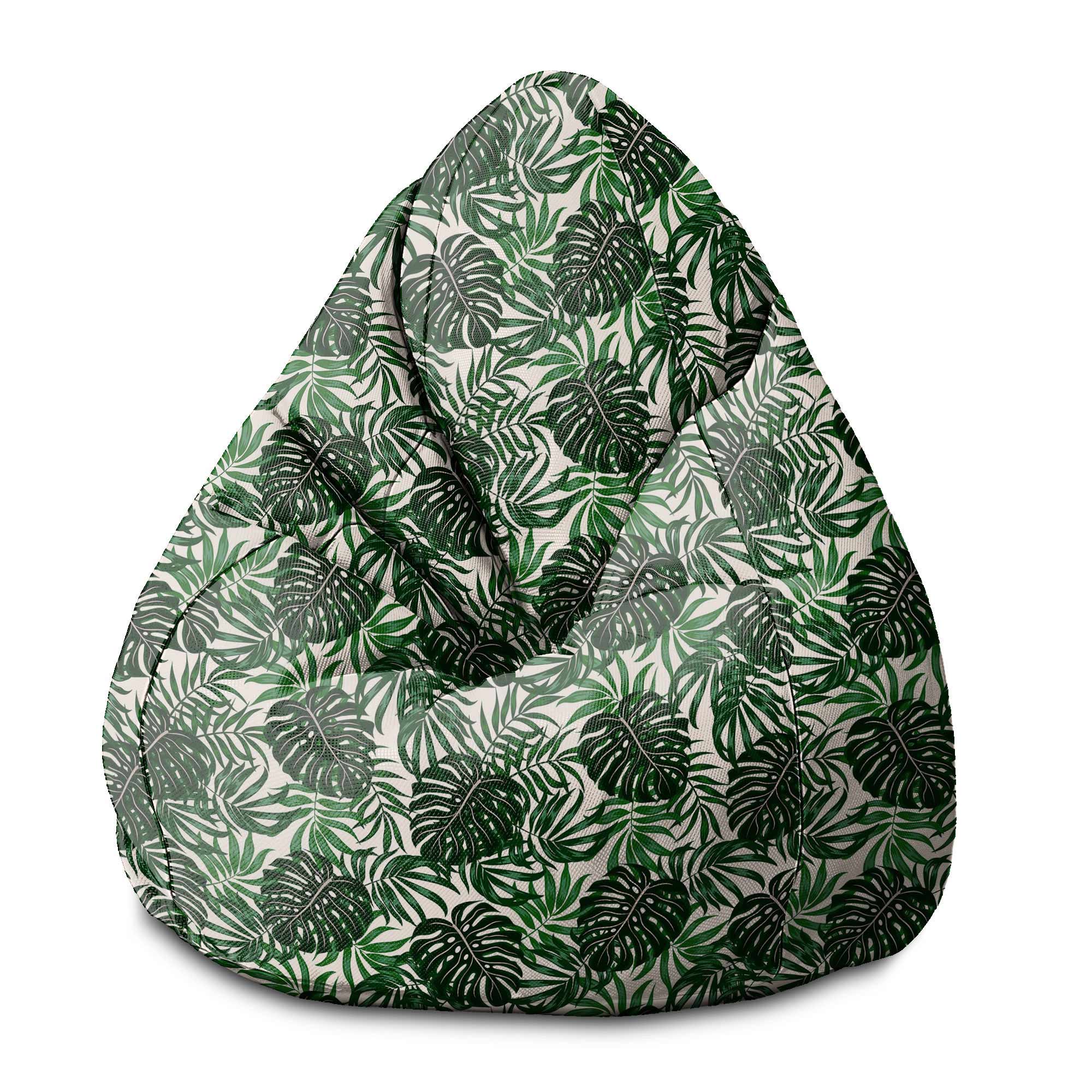 Puf Pearshape Tropical Leaves Pattern-S-Oxford