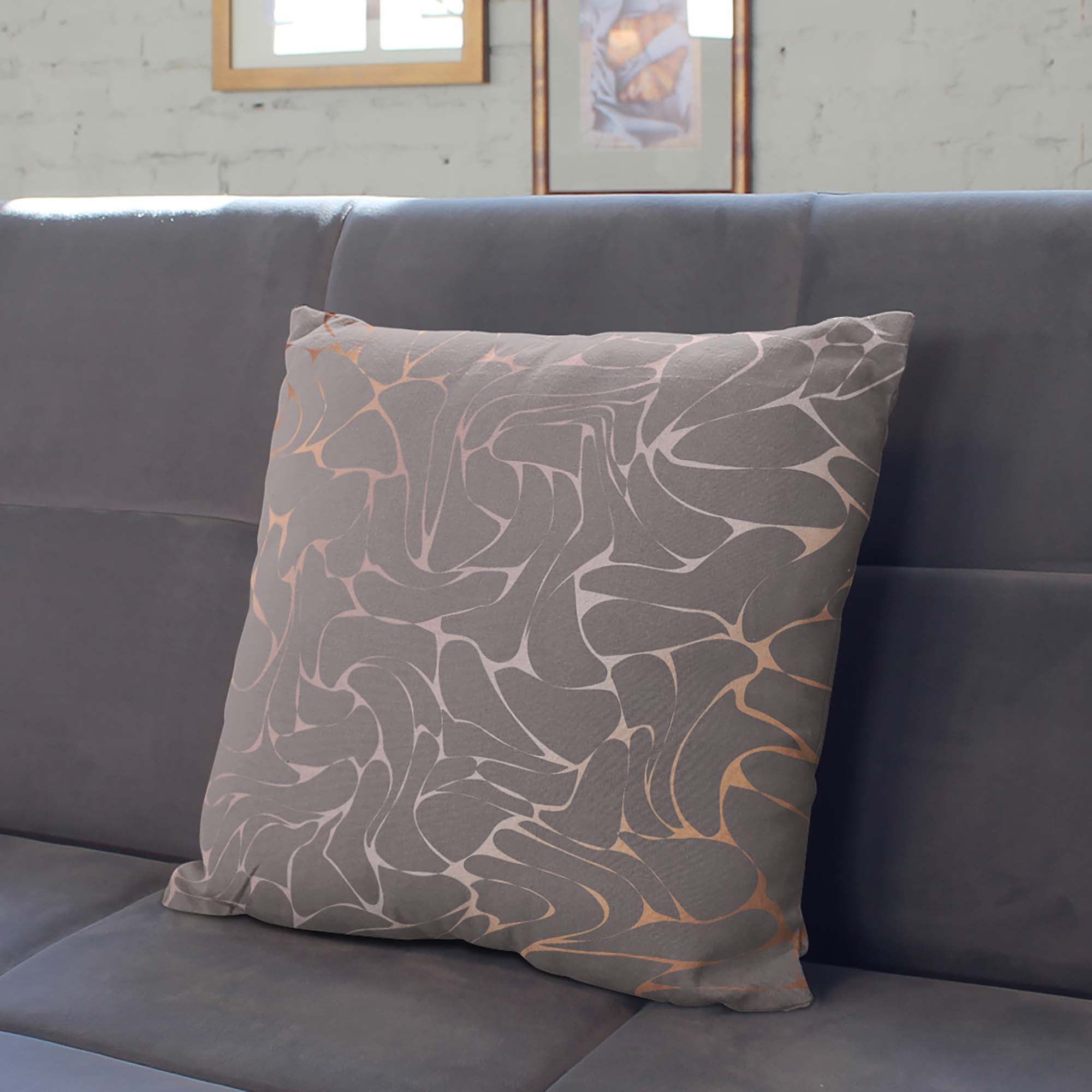 Gold Swirl Pillow-Oxford