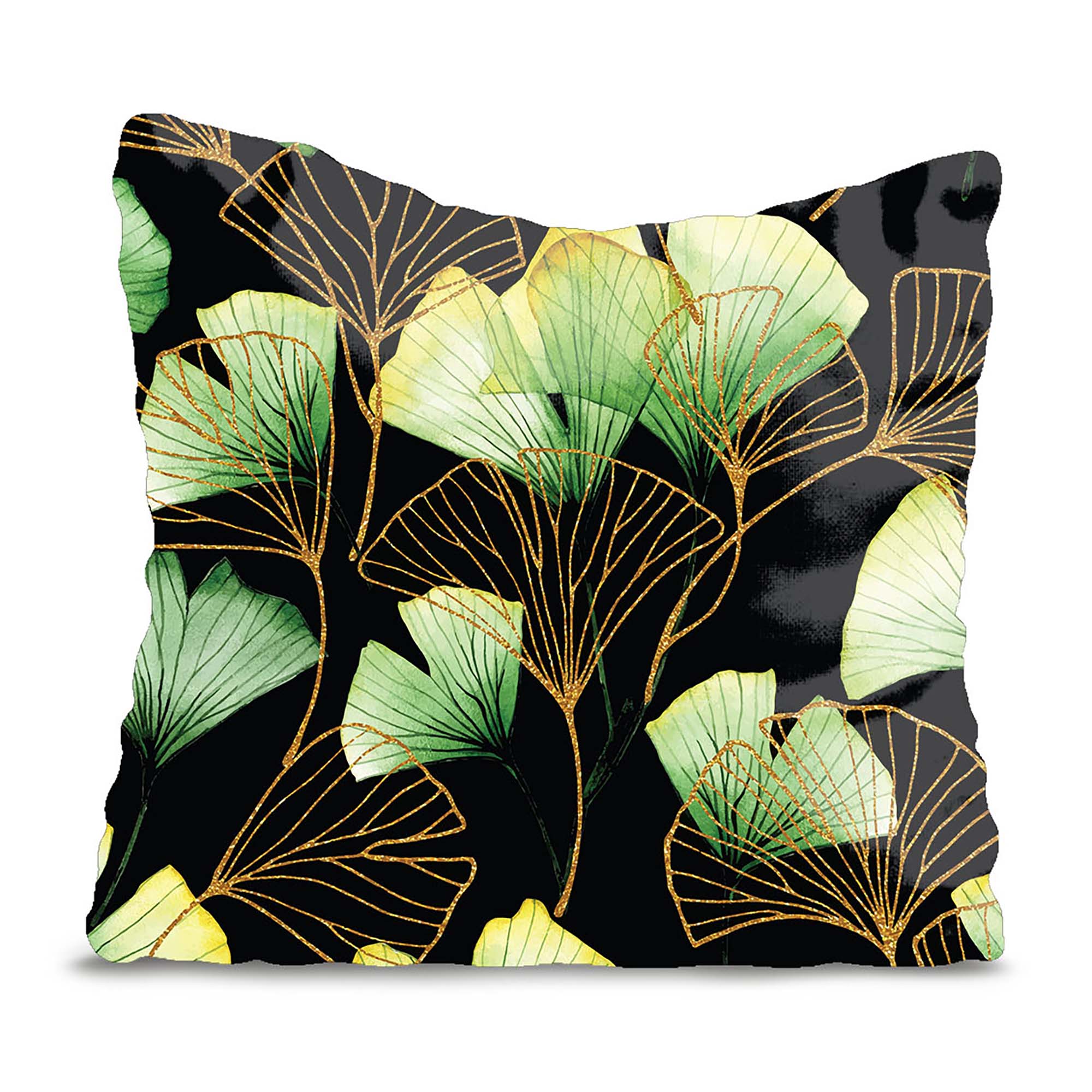 Vankúš Green Ginko Leaf-Velvet