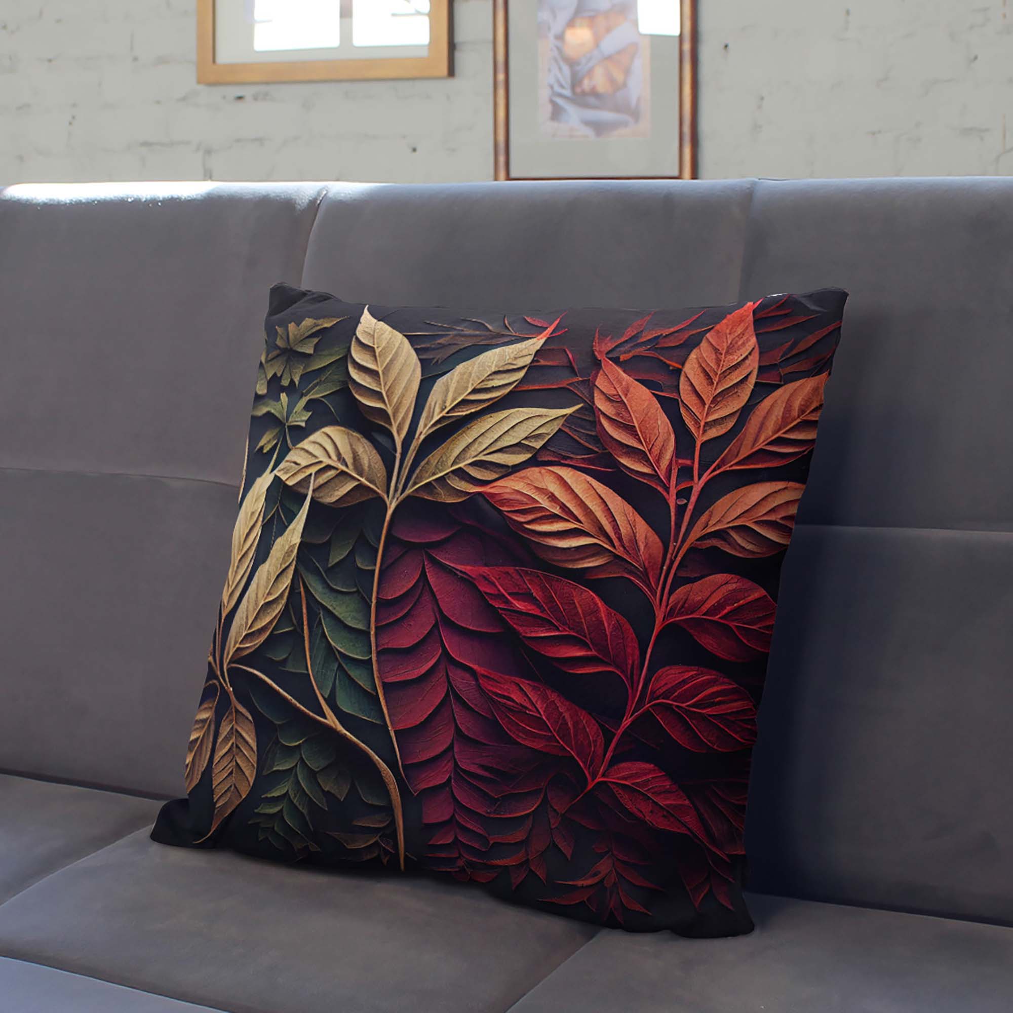 Autumn Leaves Pillow-Panama