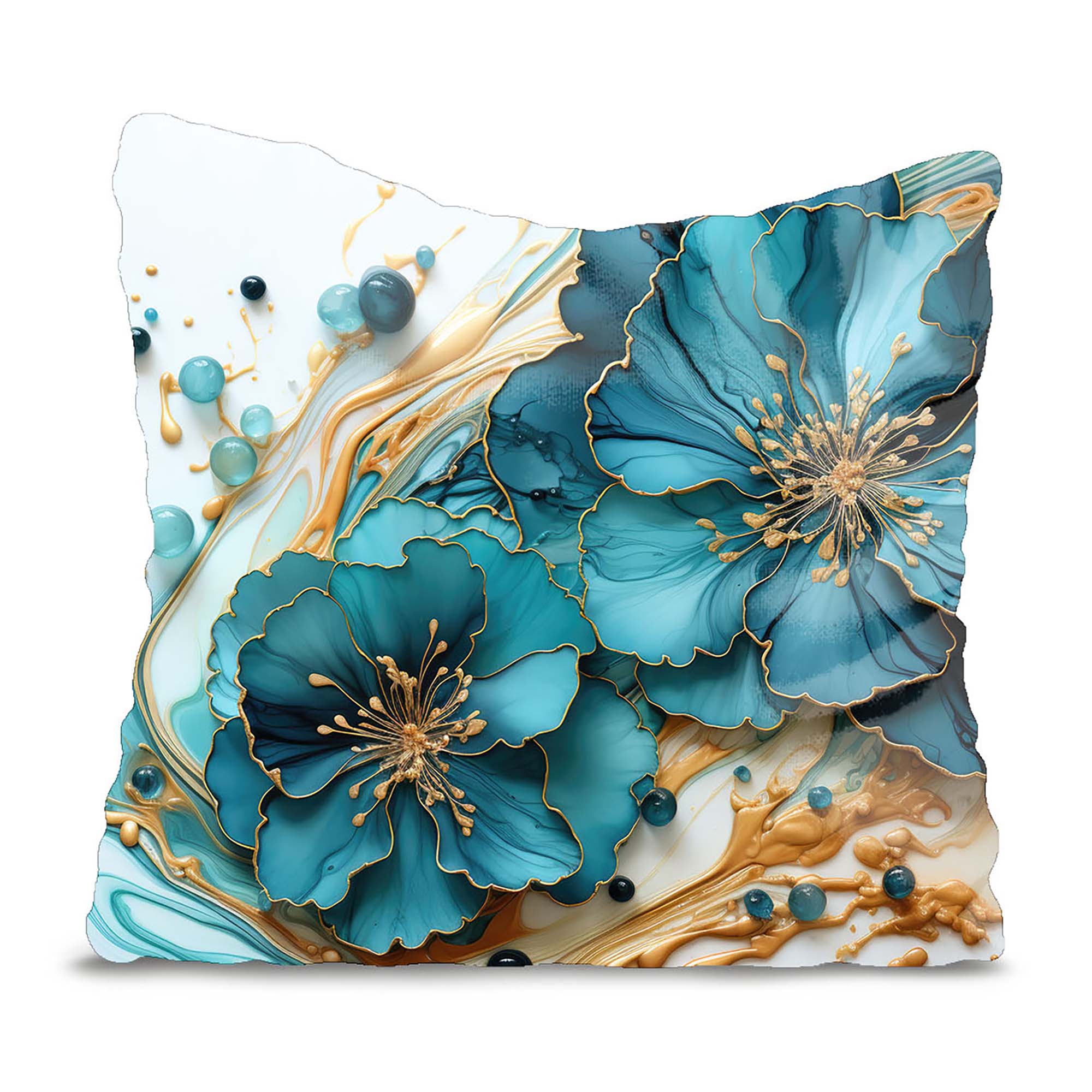 Watercolor Flowers Pillow-Oxford