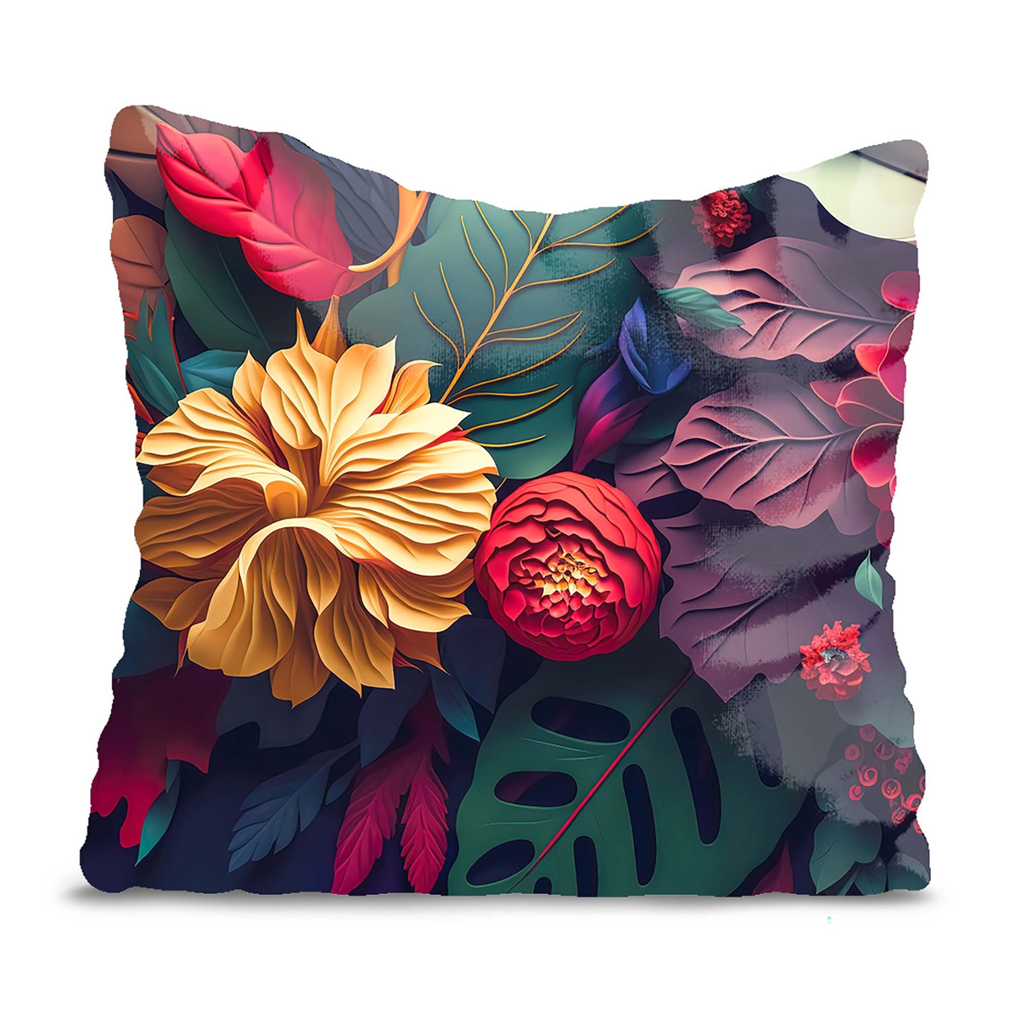Exotic Flowers Pillow-Oxford