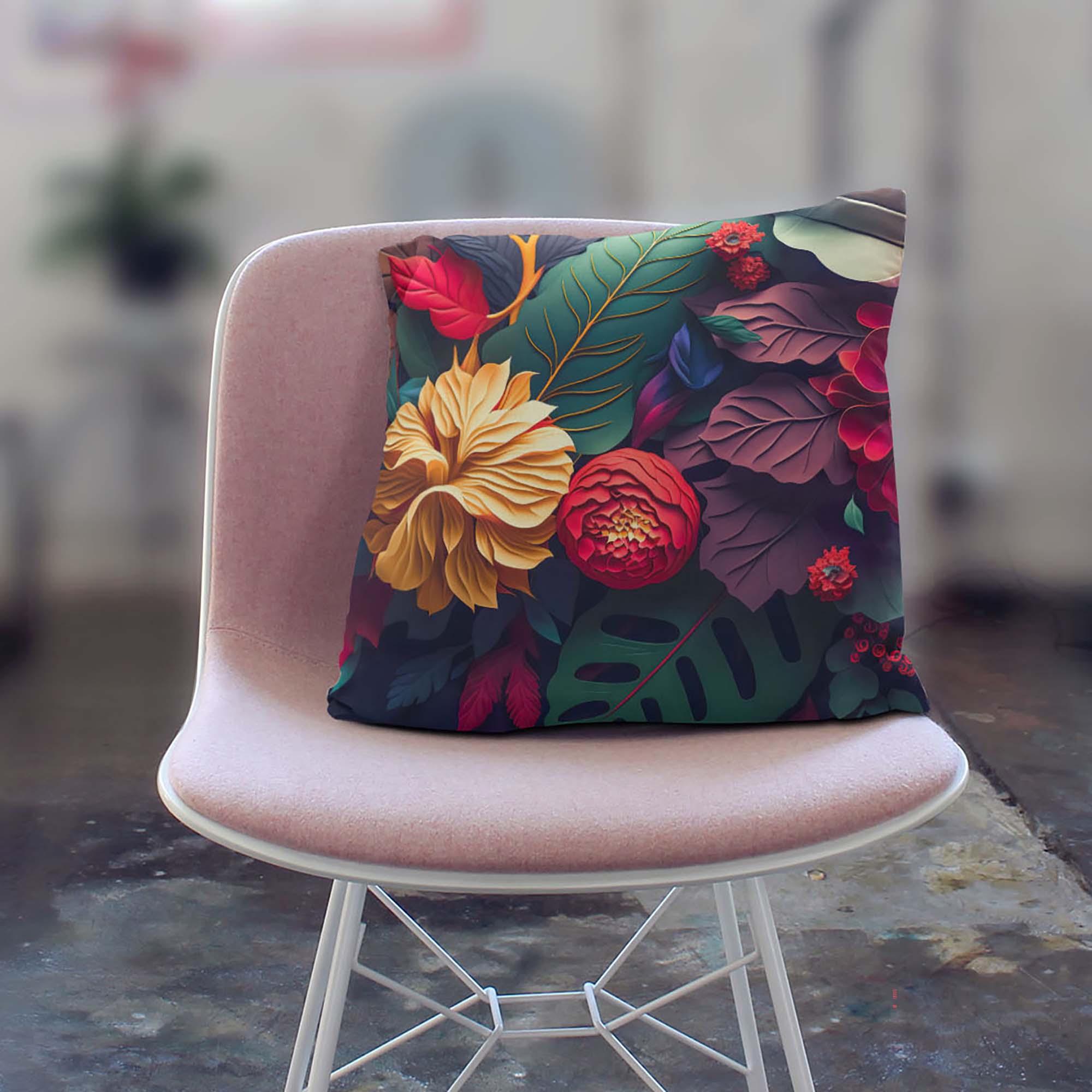 Exotic Flowers Pillow-Panama